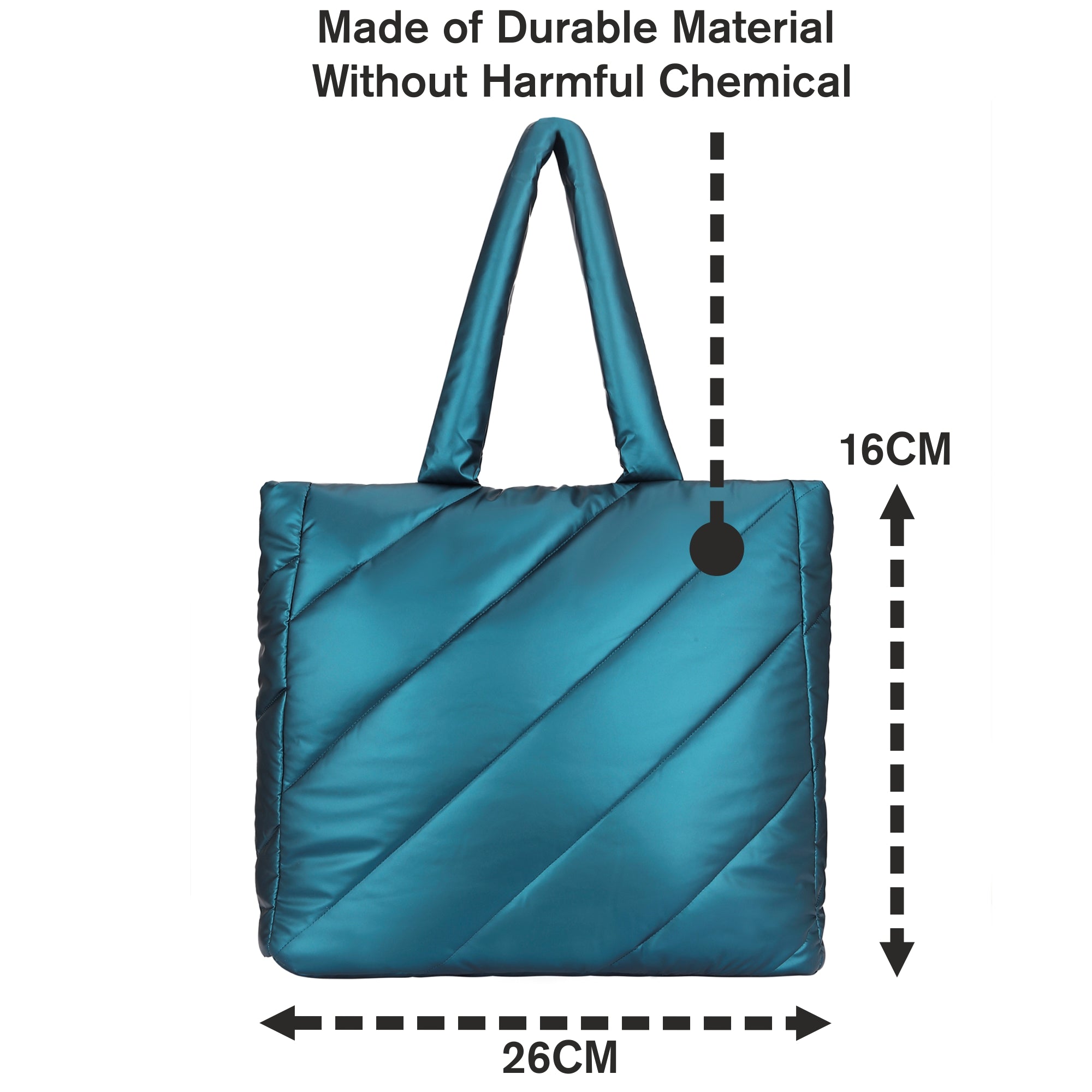 Teal Metallic Tote Bag