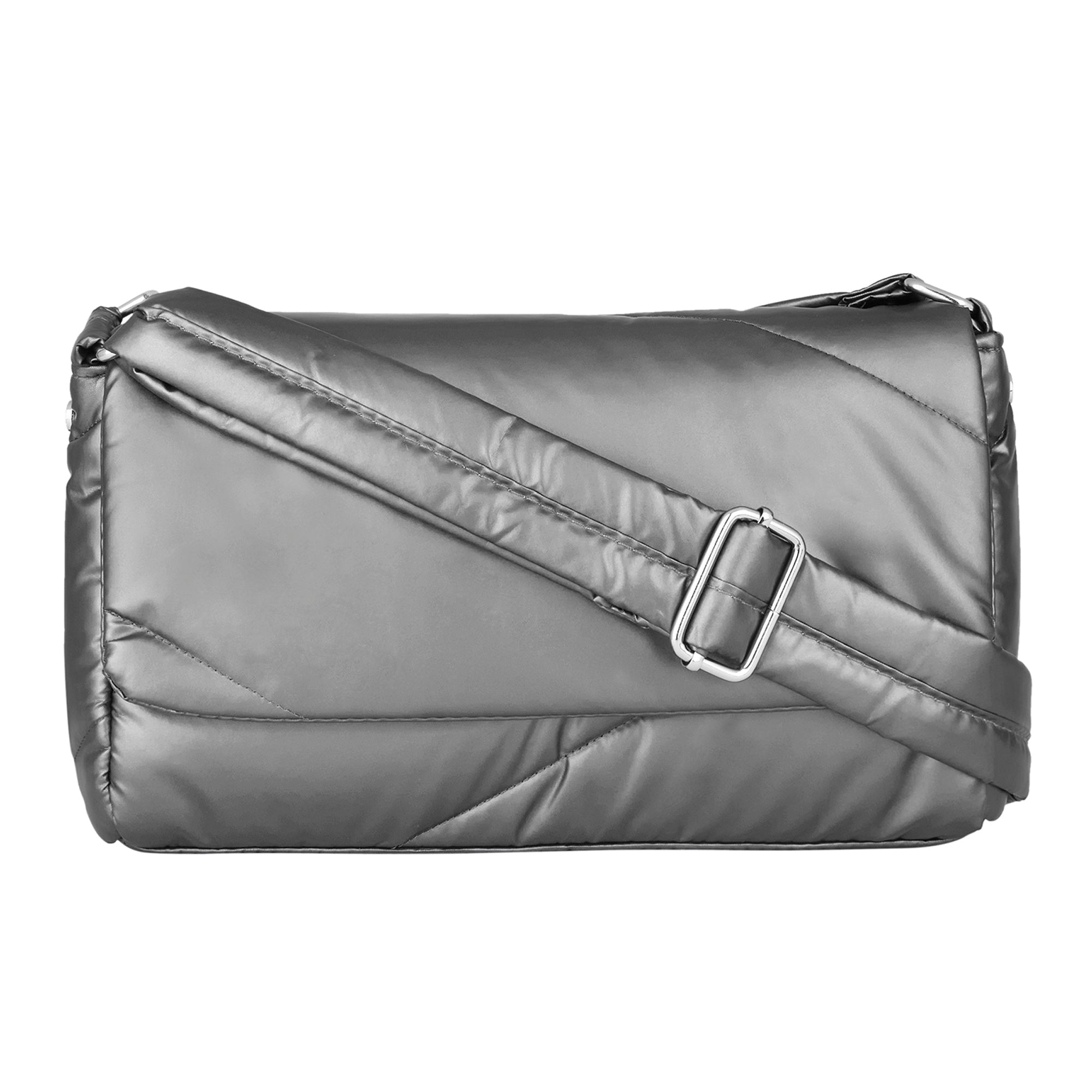 Silver Metallic Crossbody Bag
