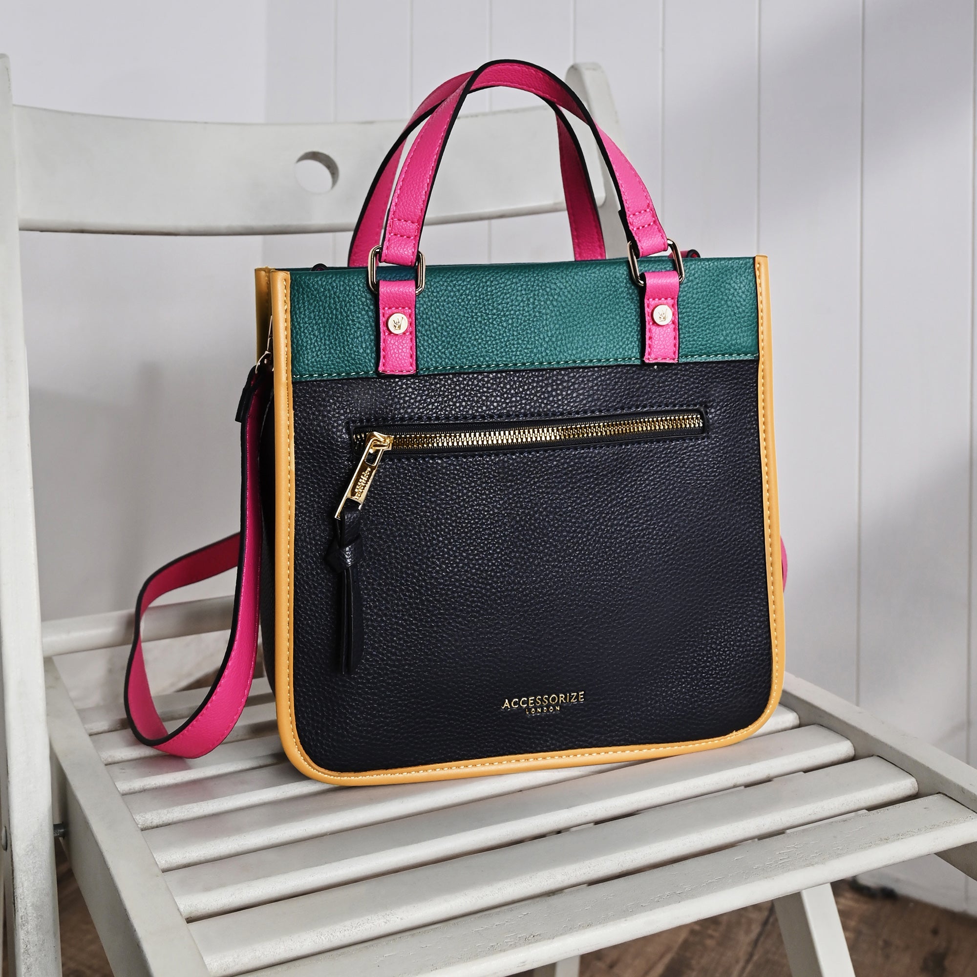 Multi Mini Colour Block Handheld Bag
