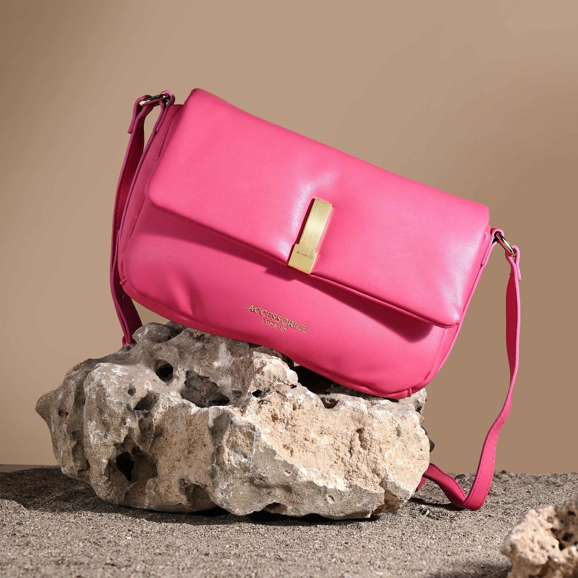 Fuchsia Puffer Cross Body Bag