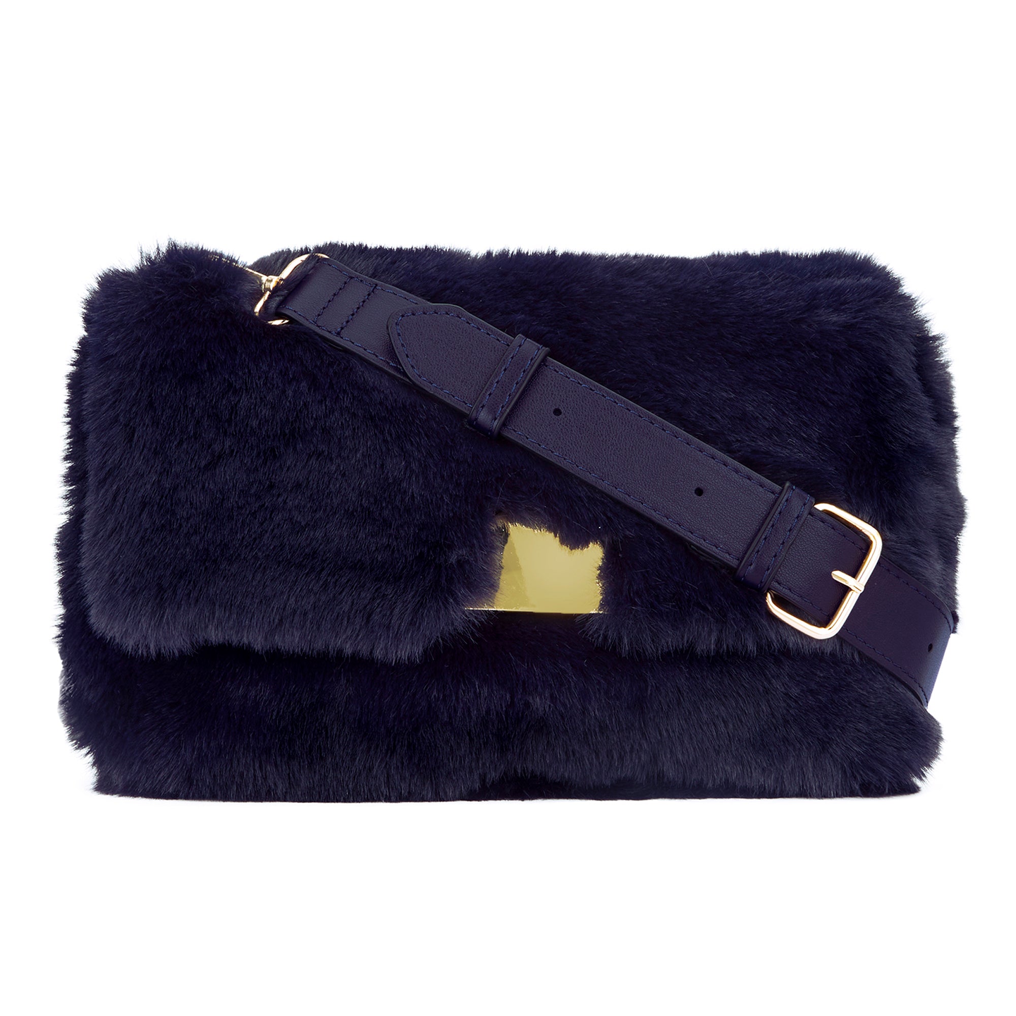 Navy fur bag online