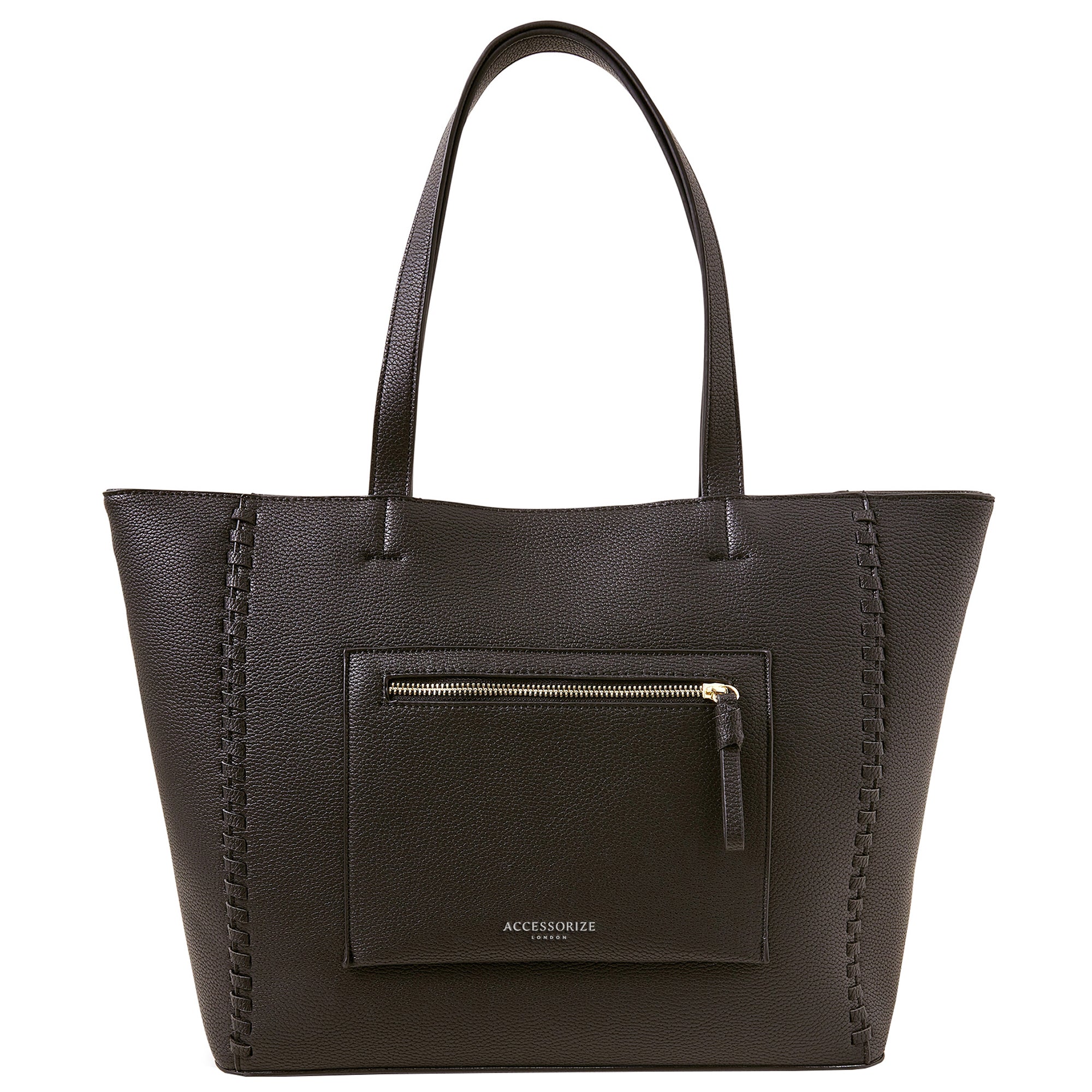 Black Front Pocket Tote Bag