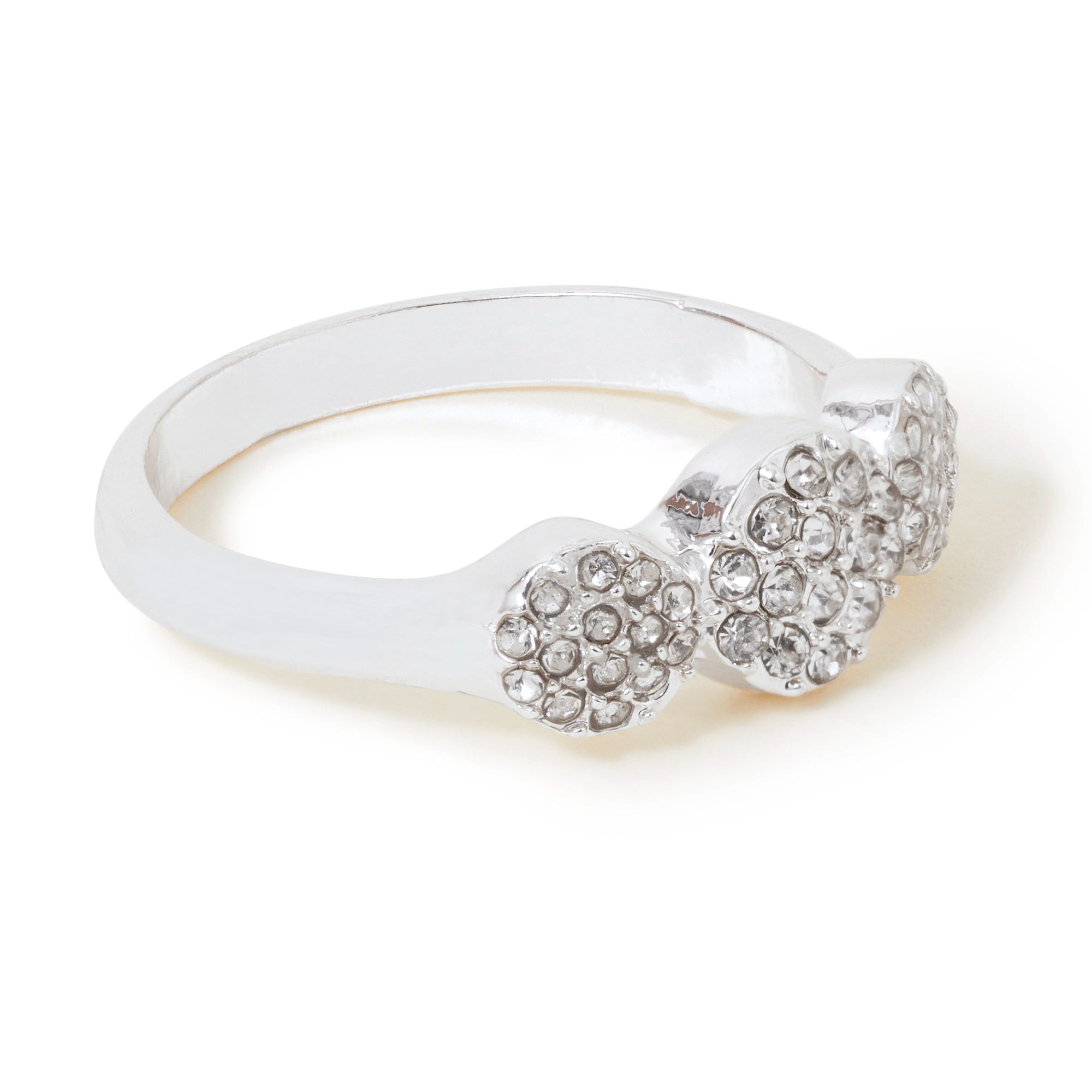 Accessorize London Women's Silver Gem Disc Ring-Large