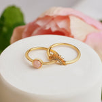 Real Gold Plated Gold Z Sun Ring Set Of 2-Medium