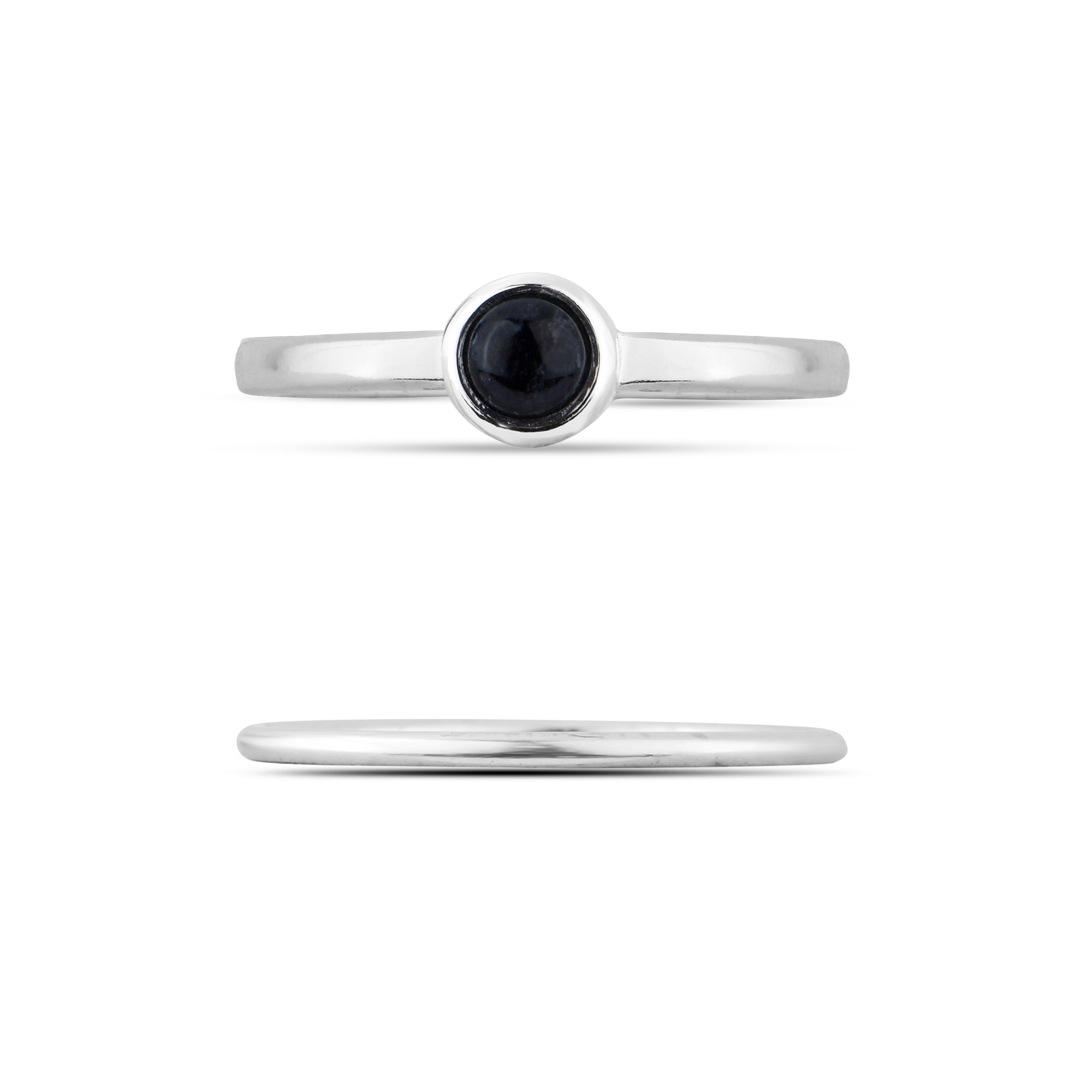 Medium Recycled Sterling Silver Rose Quartz Rings