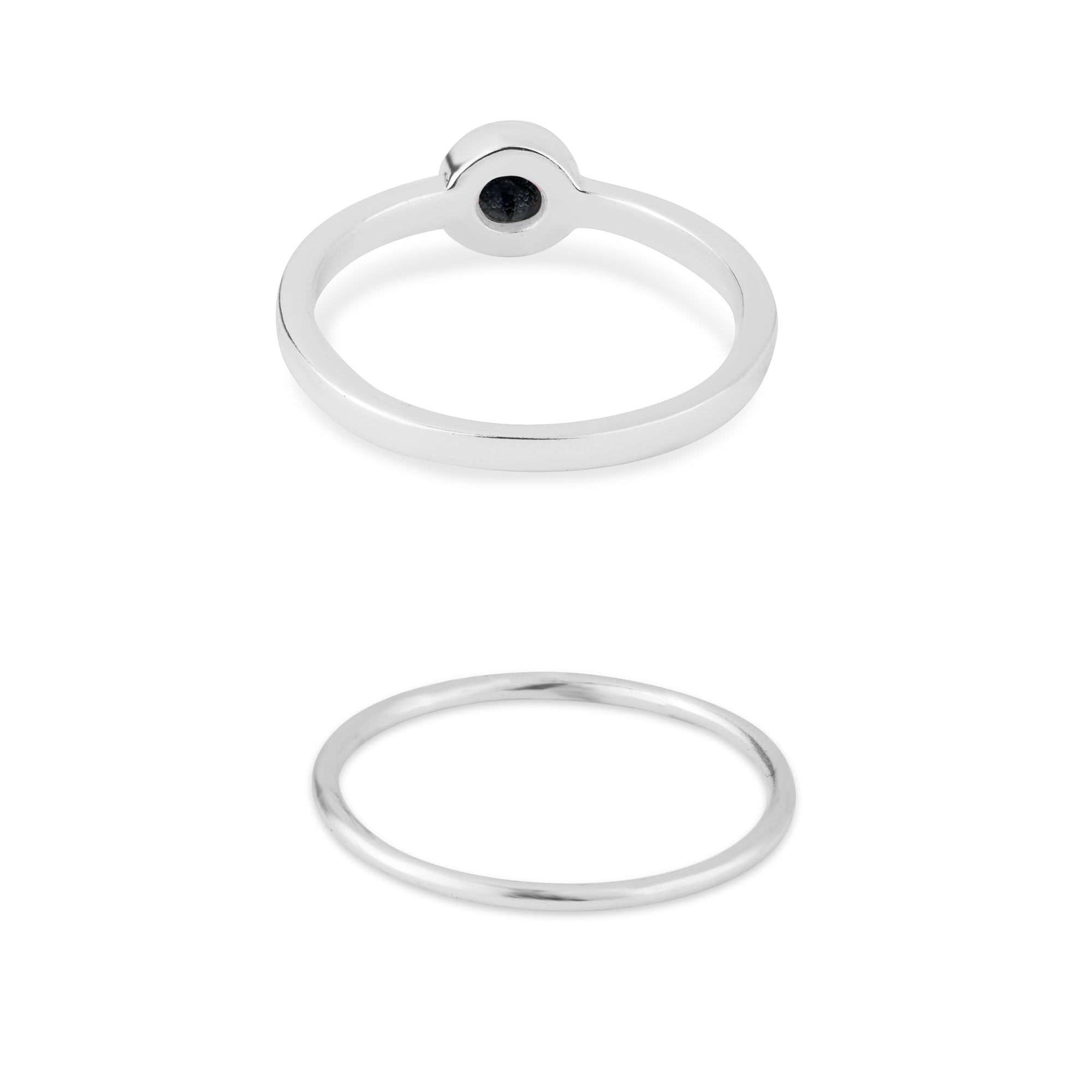 Medium Recycled Sterling Silver Rose Quartz Rings