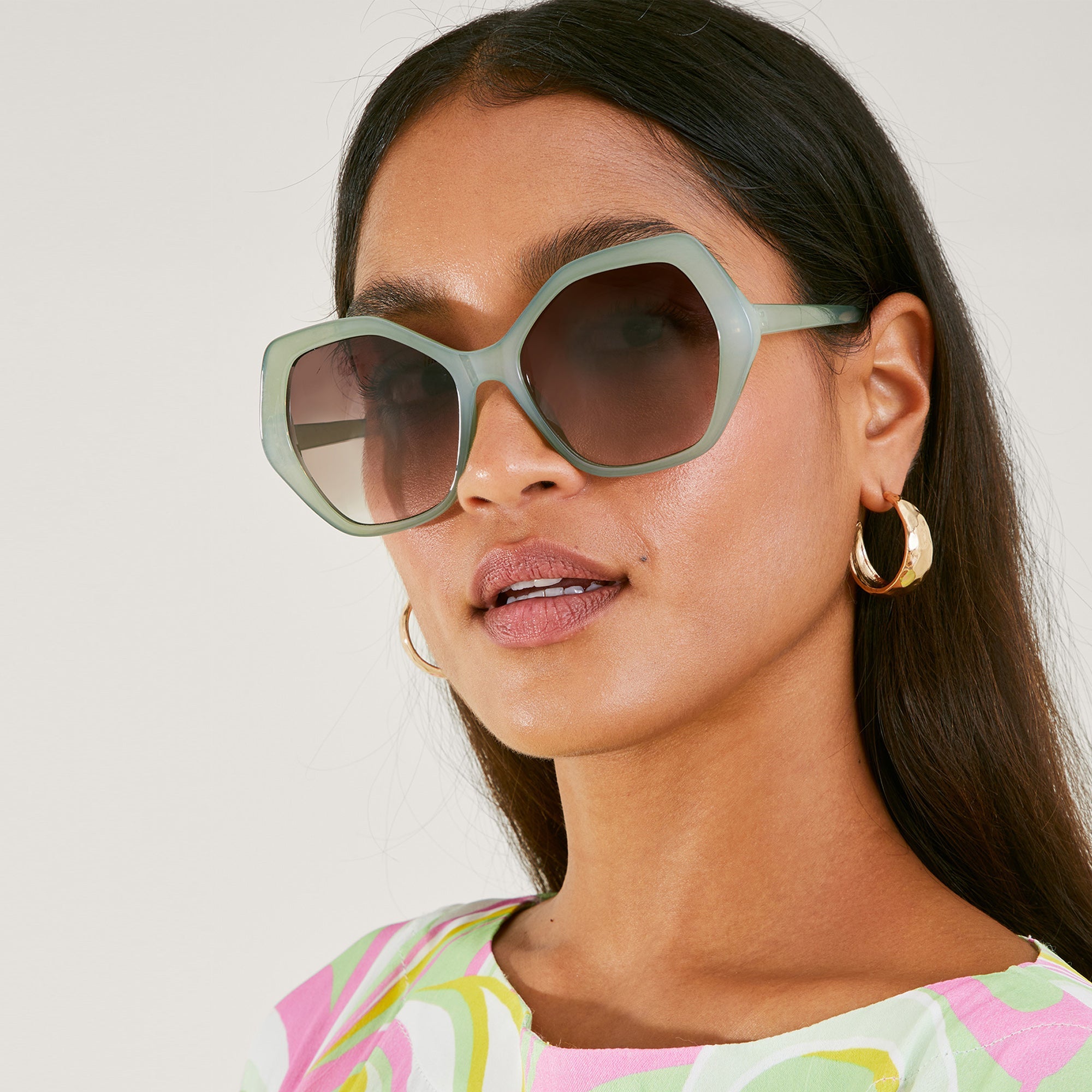 Oversized Hexagon Sunglasses