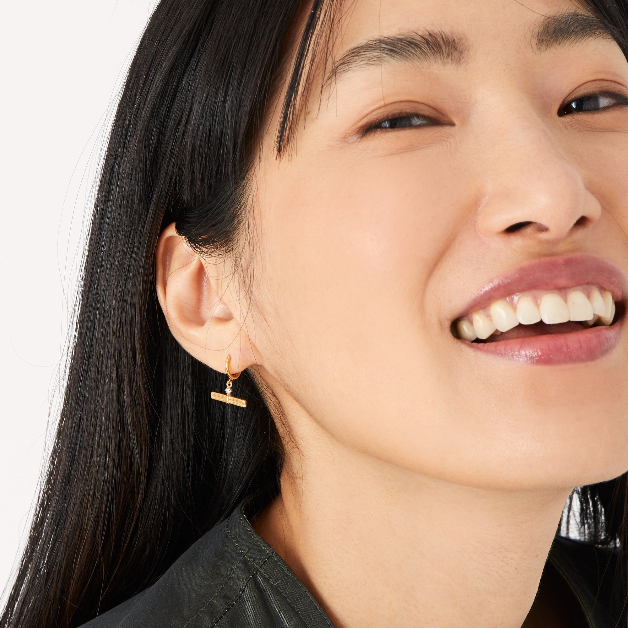 Accessorize London Z T Bar Hoop Earrings