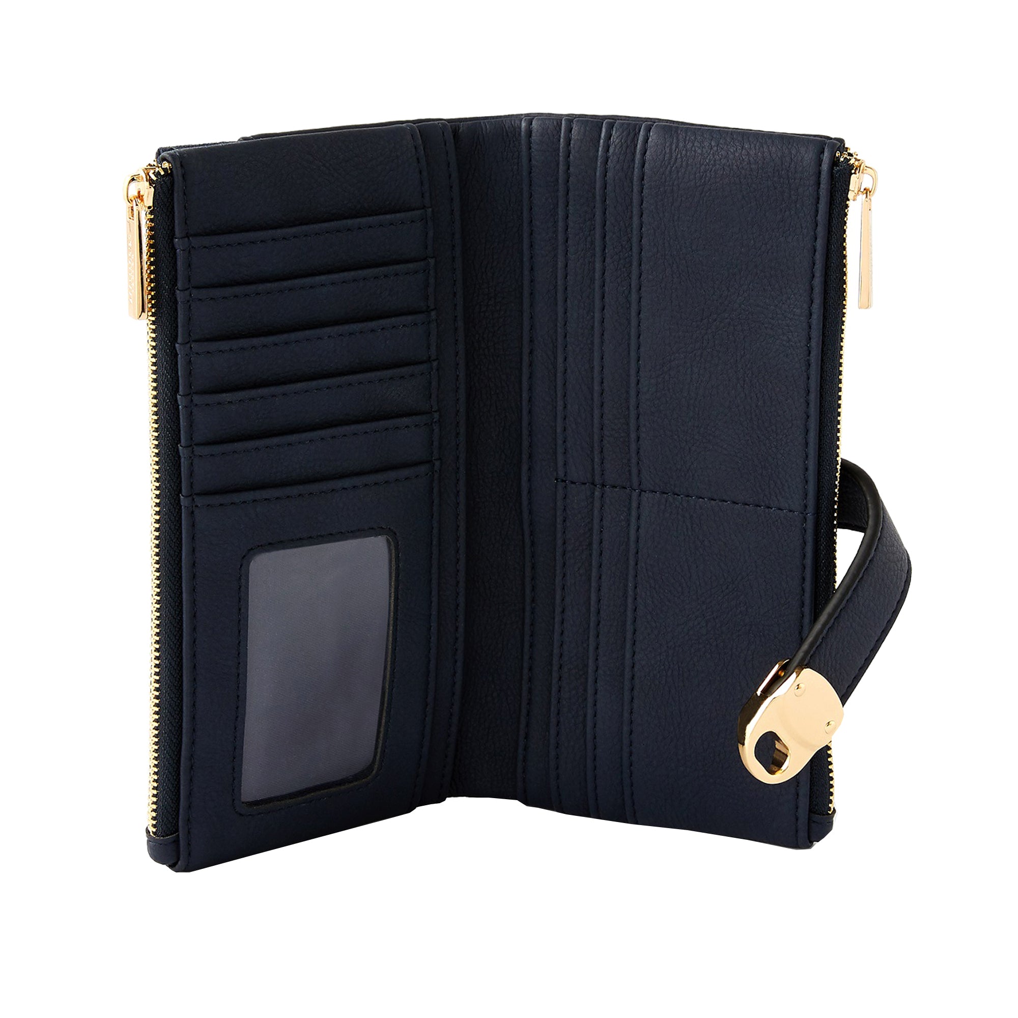 Accessorize London women's Blue Freya Push Lock Wallet purse