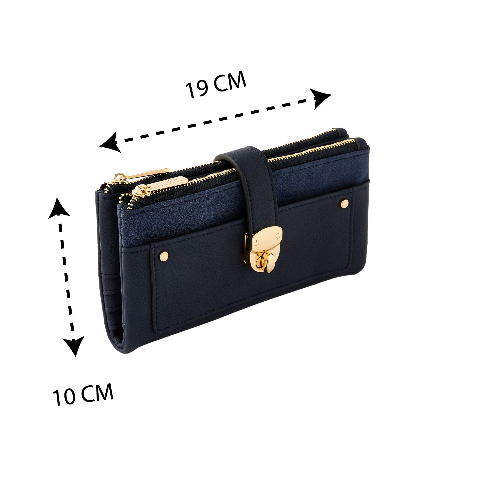 Accessorize London women's Blue Freya Push Lock Wallet purse