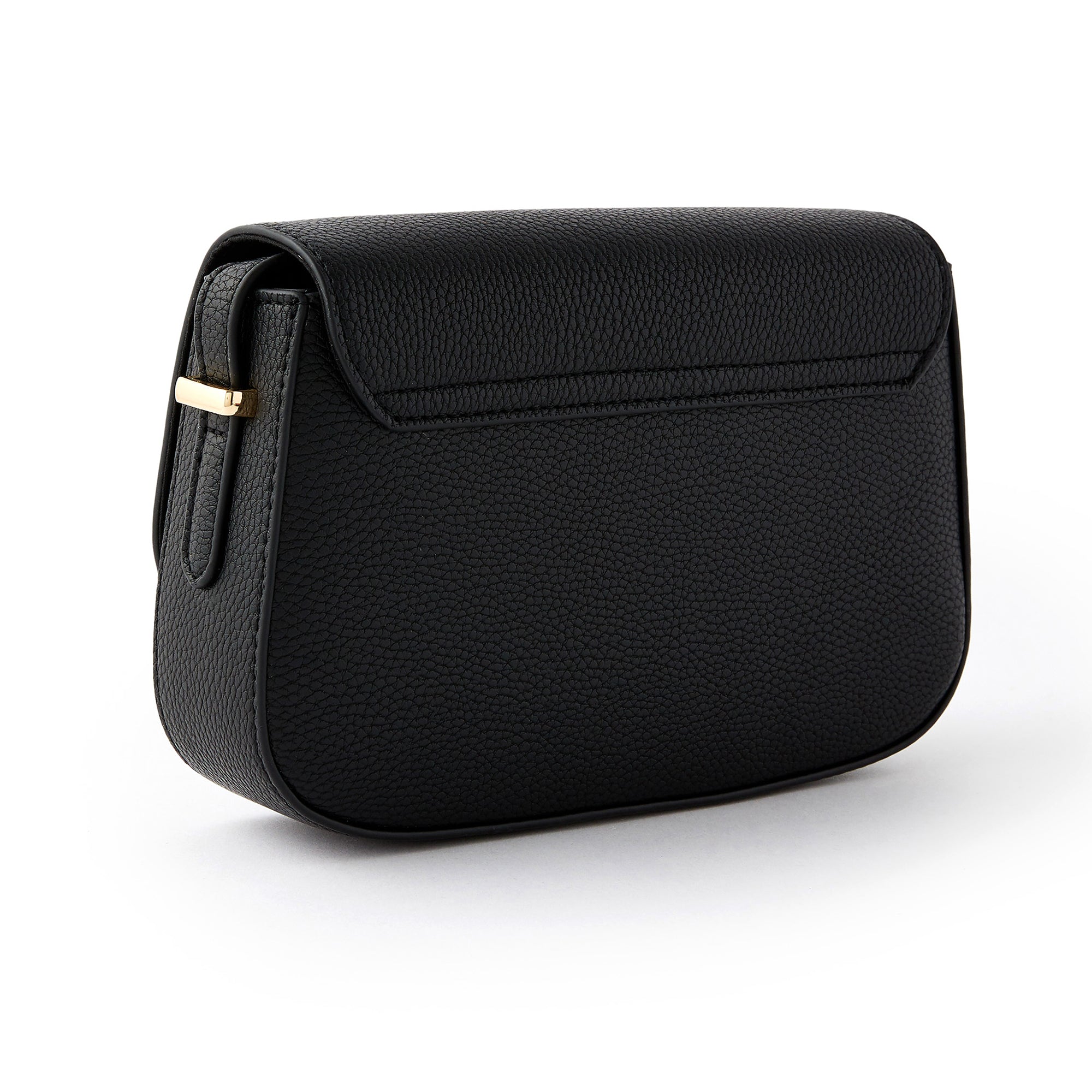 Accessorize London Women's Faux Leather Ruby Saddle Bag-Black