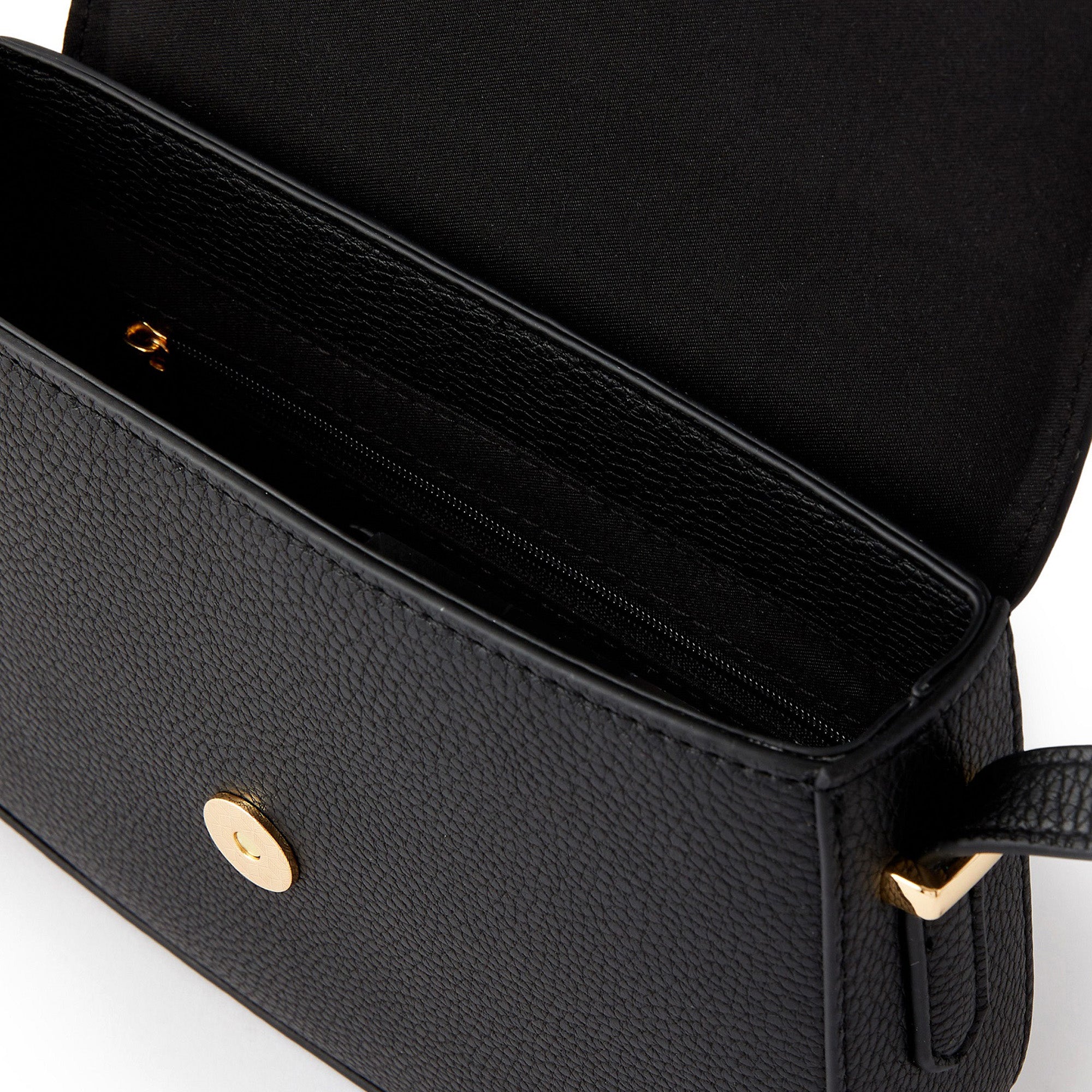 Accessorize London Women's Faux Leather Ruby Saddle Bag-Black