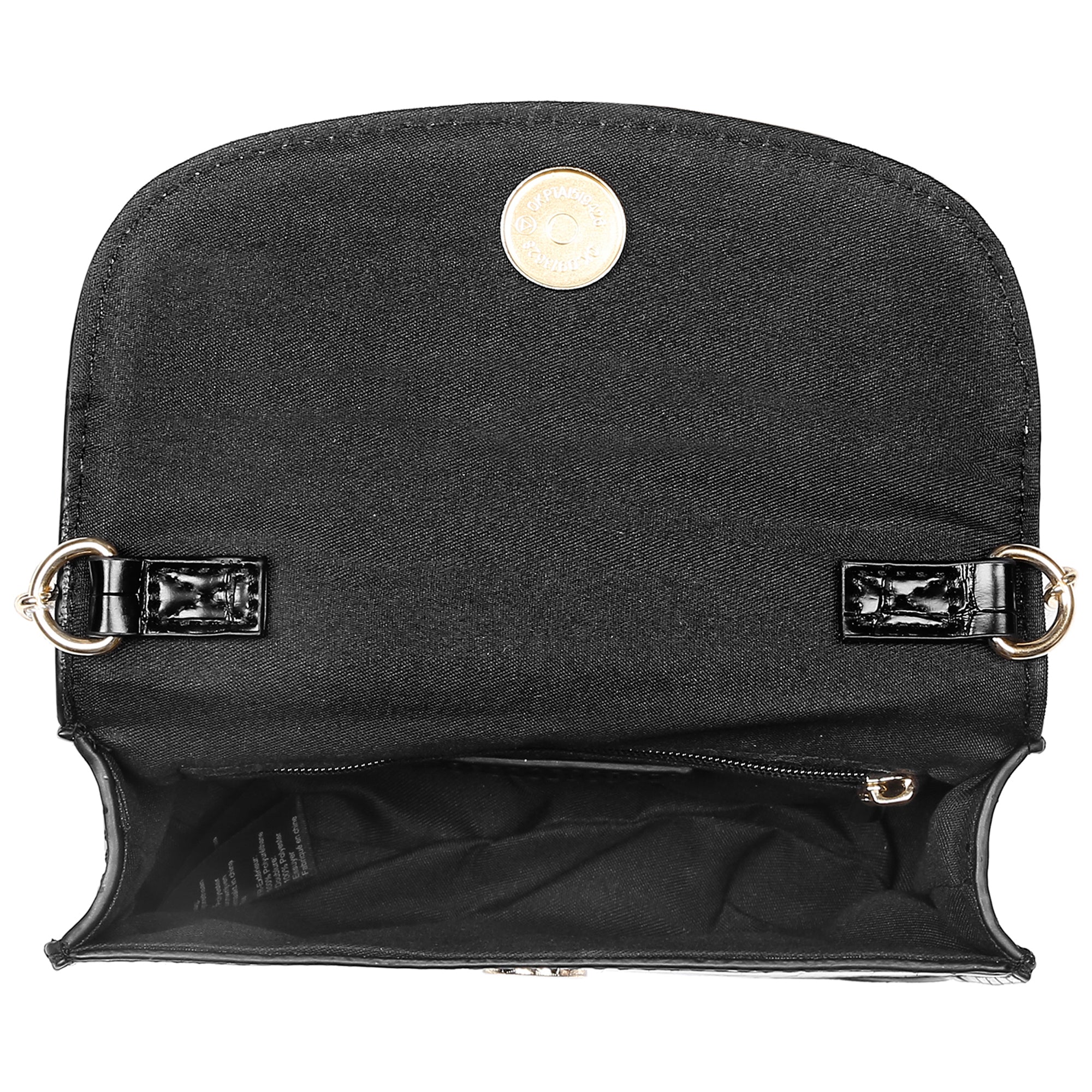 Accessorize London women's Faux Leather Black Mini Purse Sling Bag