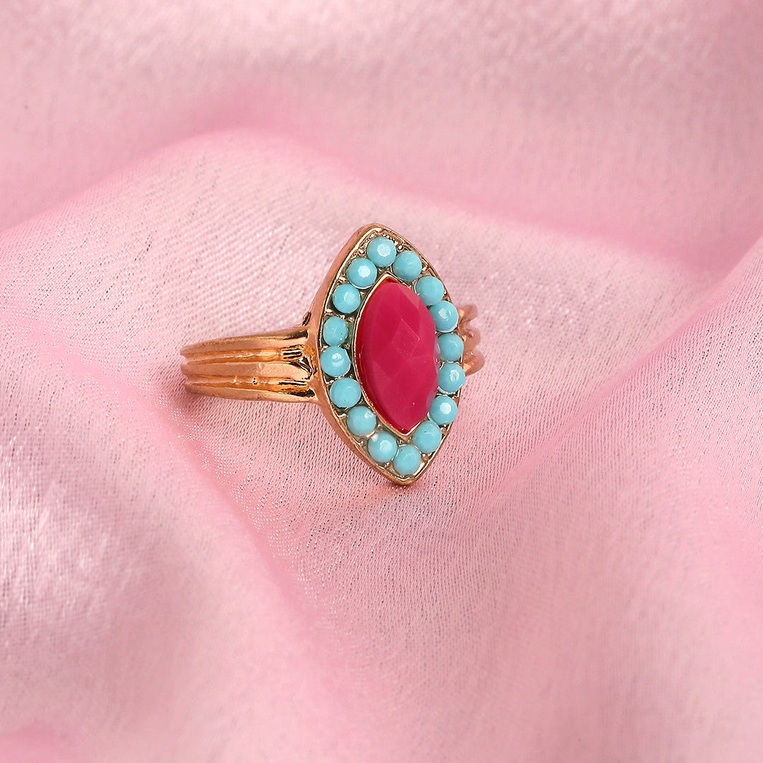 Accessorize London Women's Island Vibe Navette Statement Ring Small