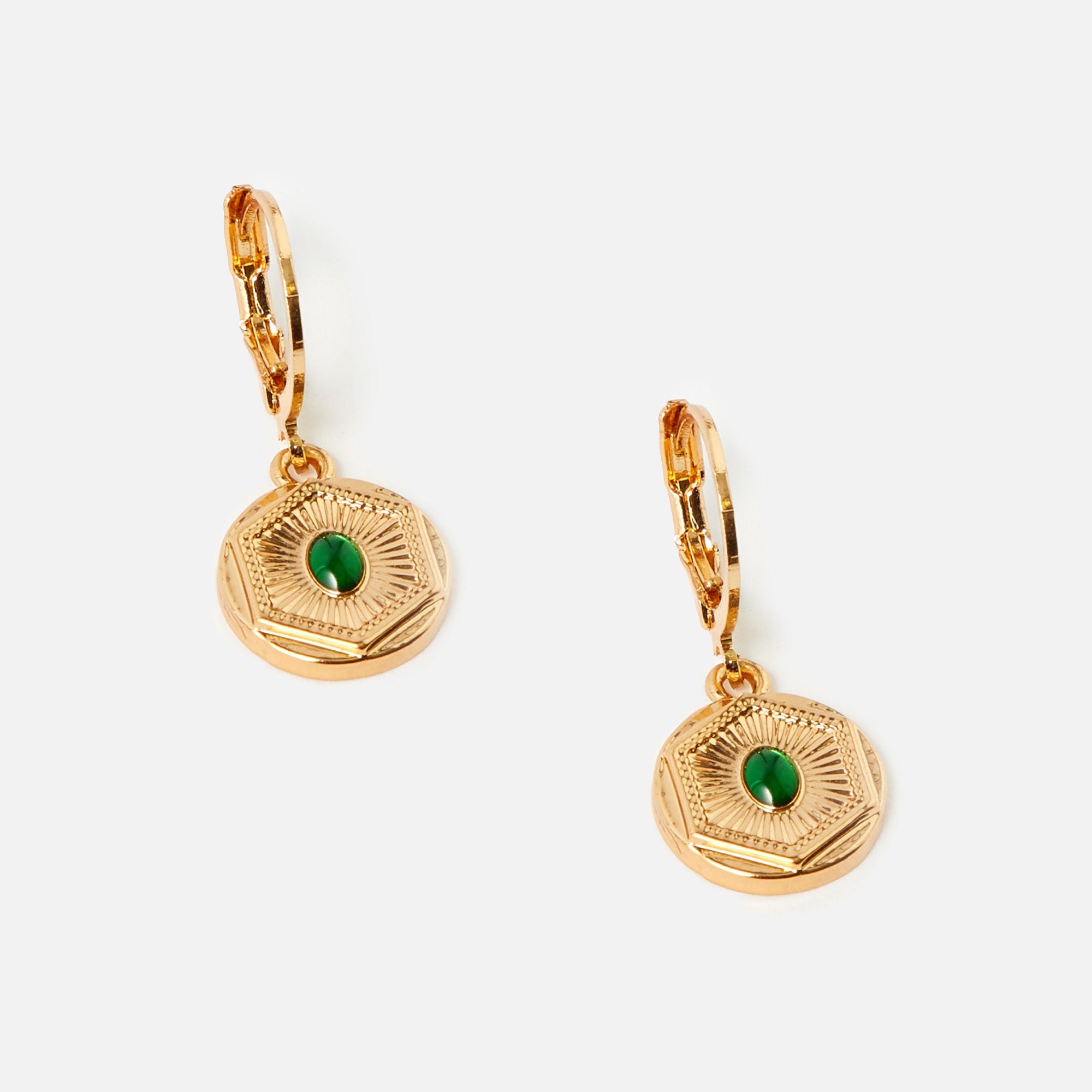Accessorize London Women's Reconnected Mini Coin Gem Hoop Earrings