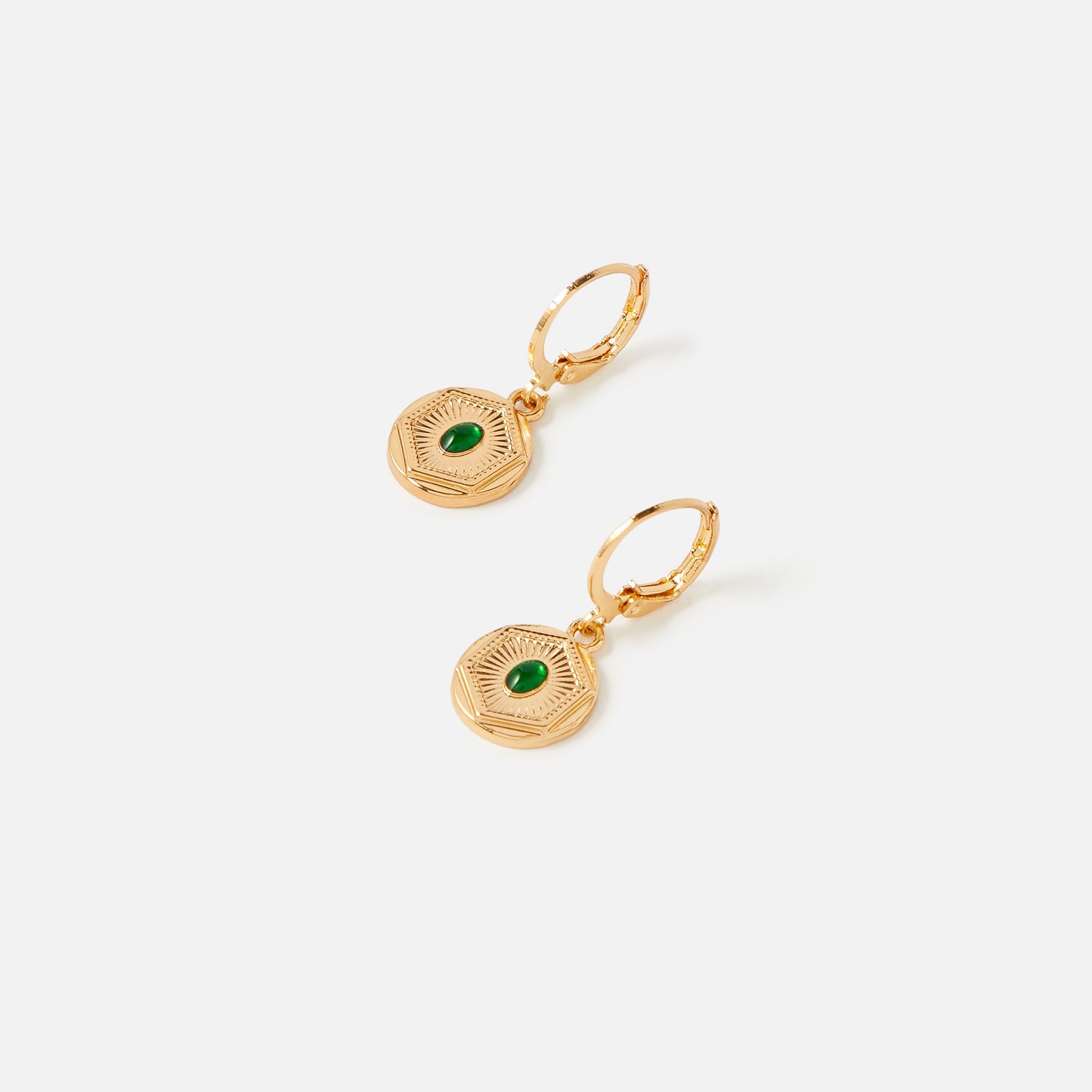 Accessorize London Women's Reconnected Mini Coin Gem Hoop Earrings