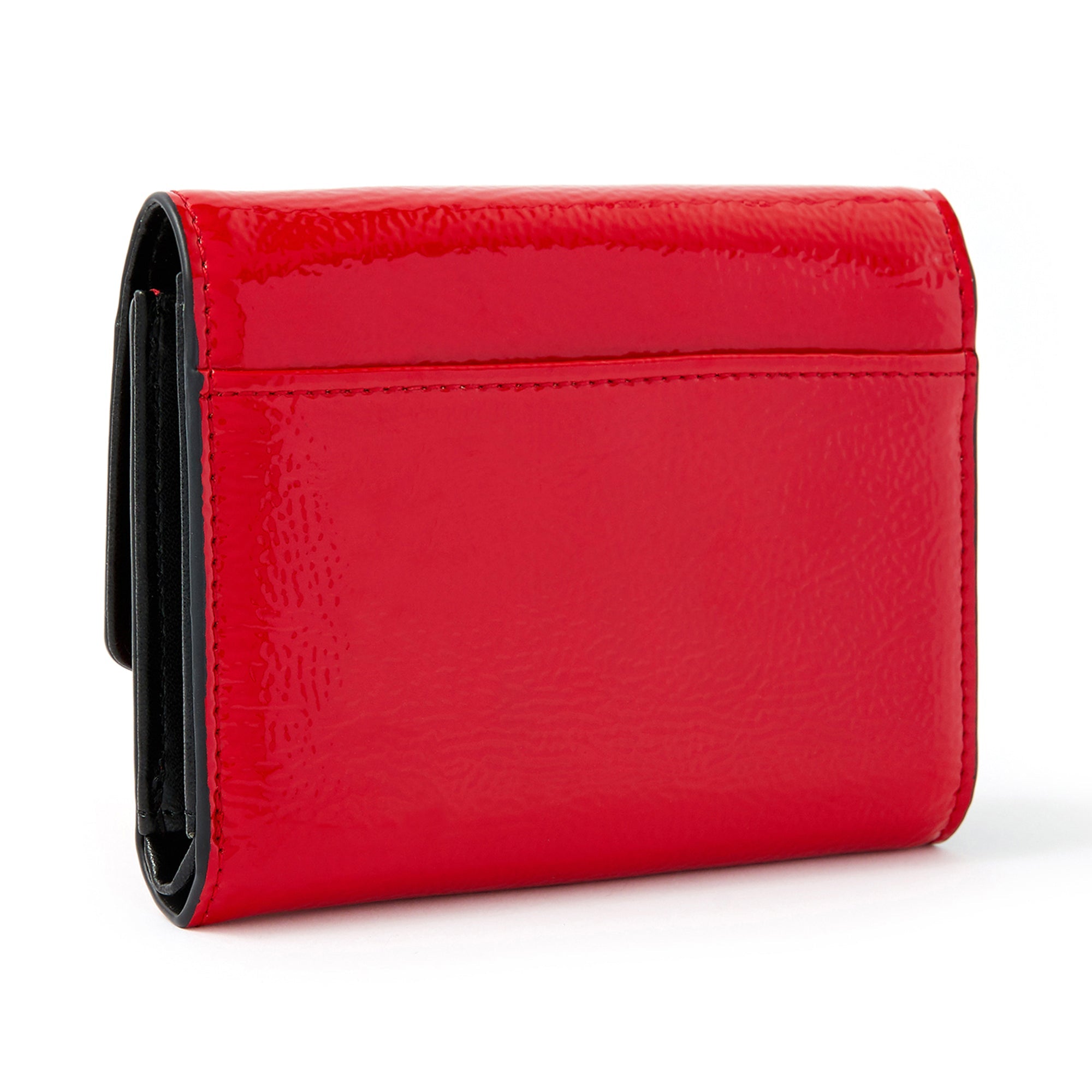 Accessorize London Women's Faux Leather Red Patent Lock Wallet Purse