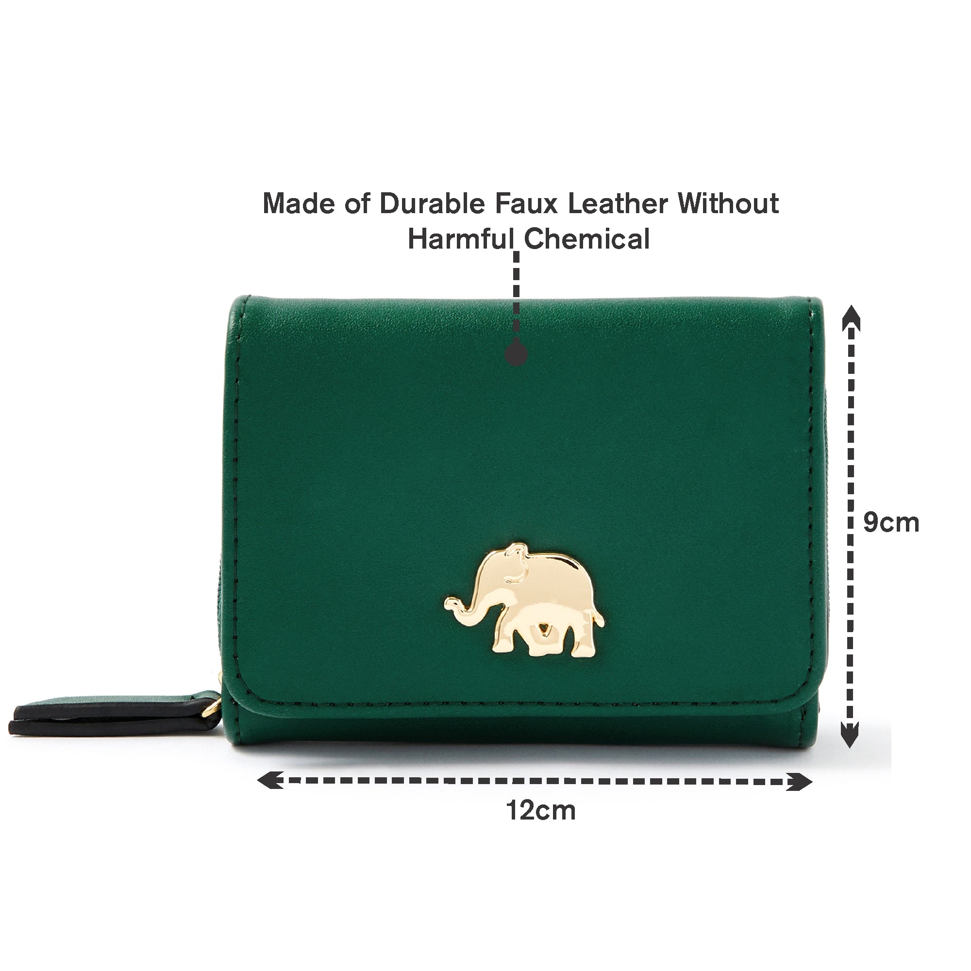 Accessorize London Women's Faux Leather Green Elephant Coin Purse