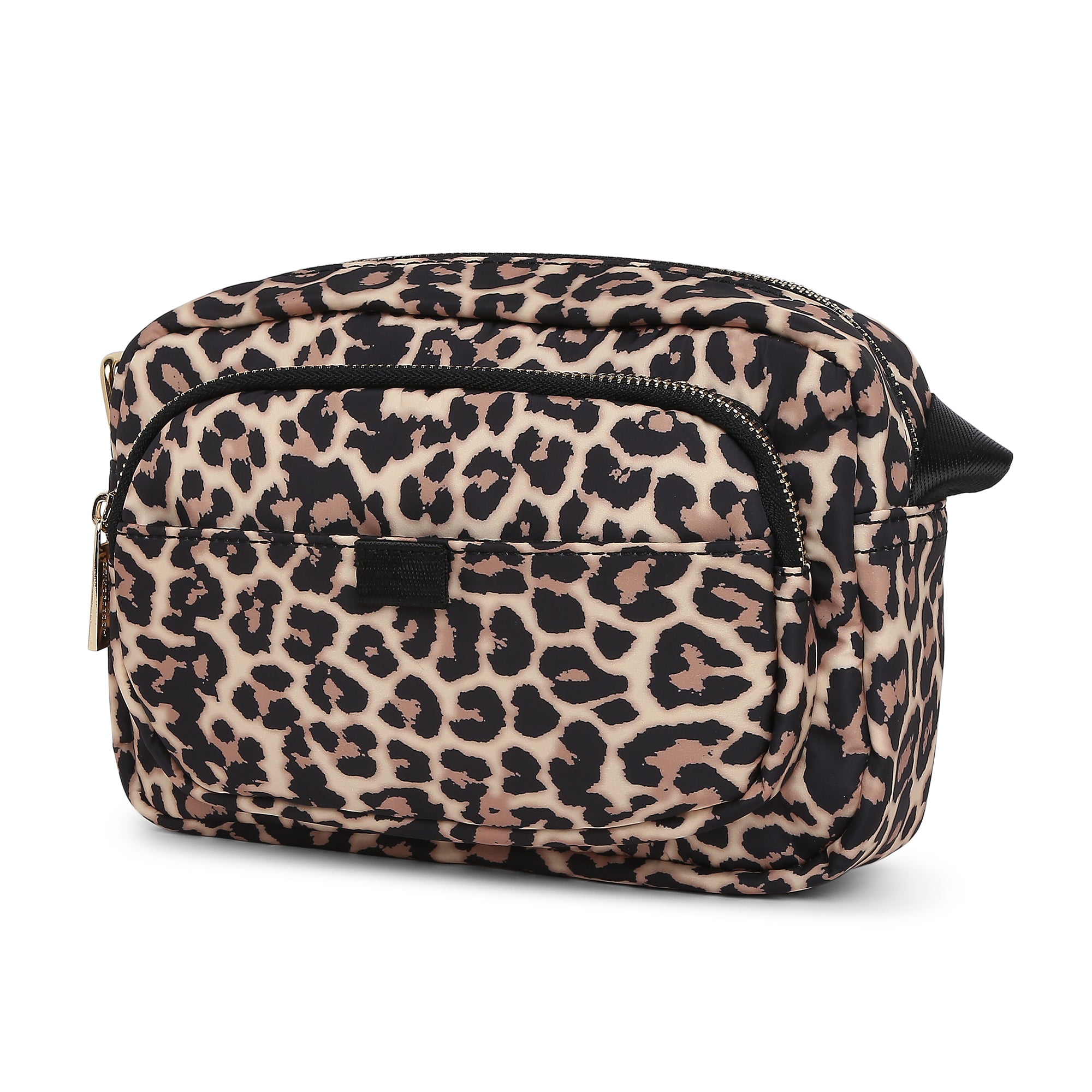 Accessorize London Women's Faux Leather Leopard Megan Nylon Large Sling Bag