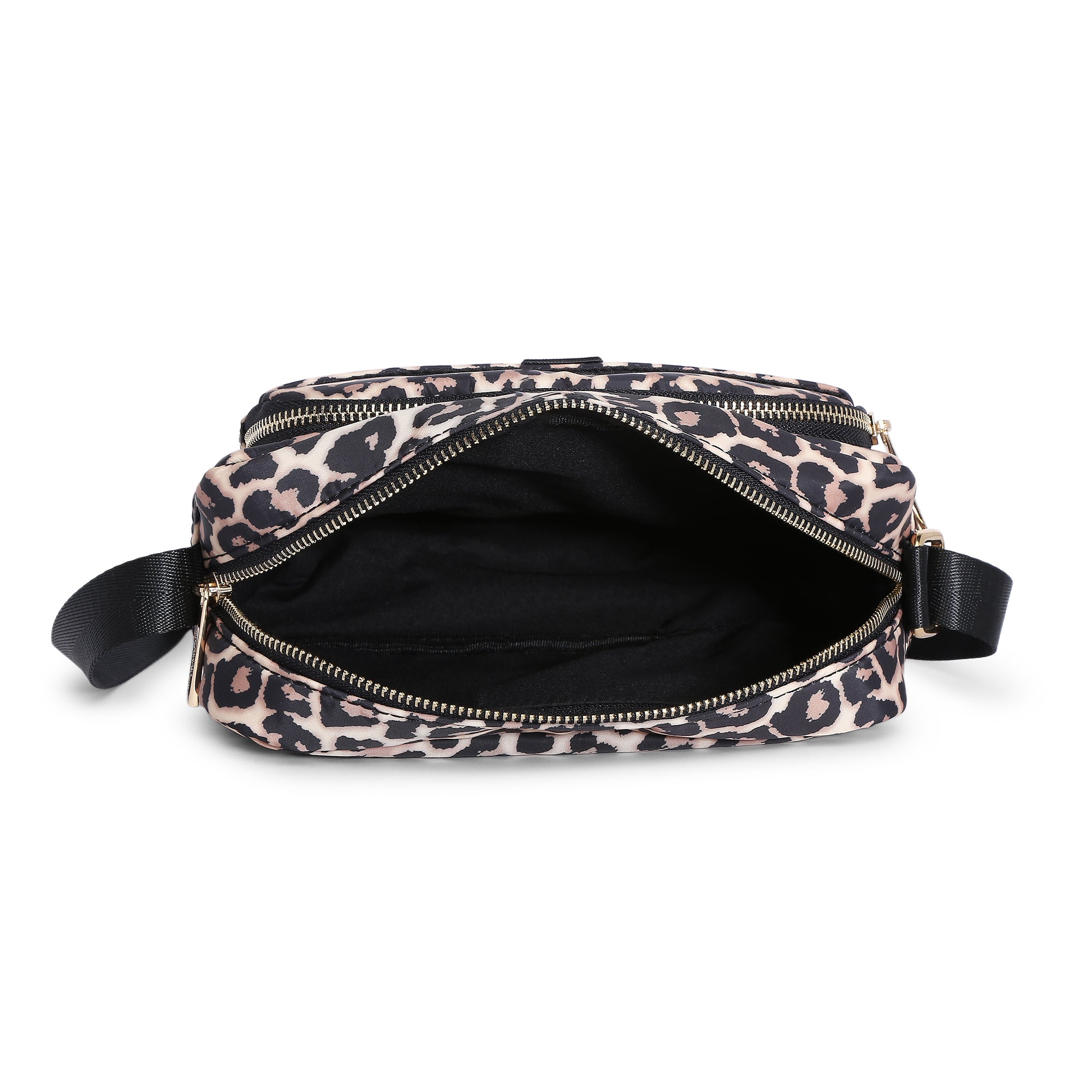 Accessorize London Women's Faux Leather Leopard Megan Nylon Large Sling Bag
