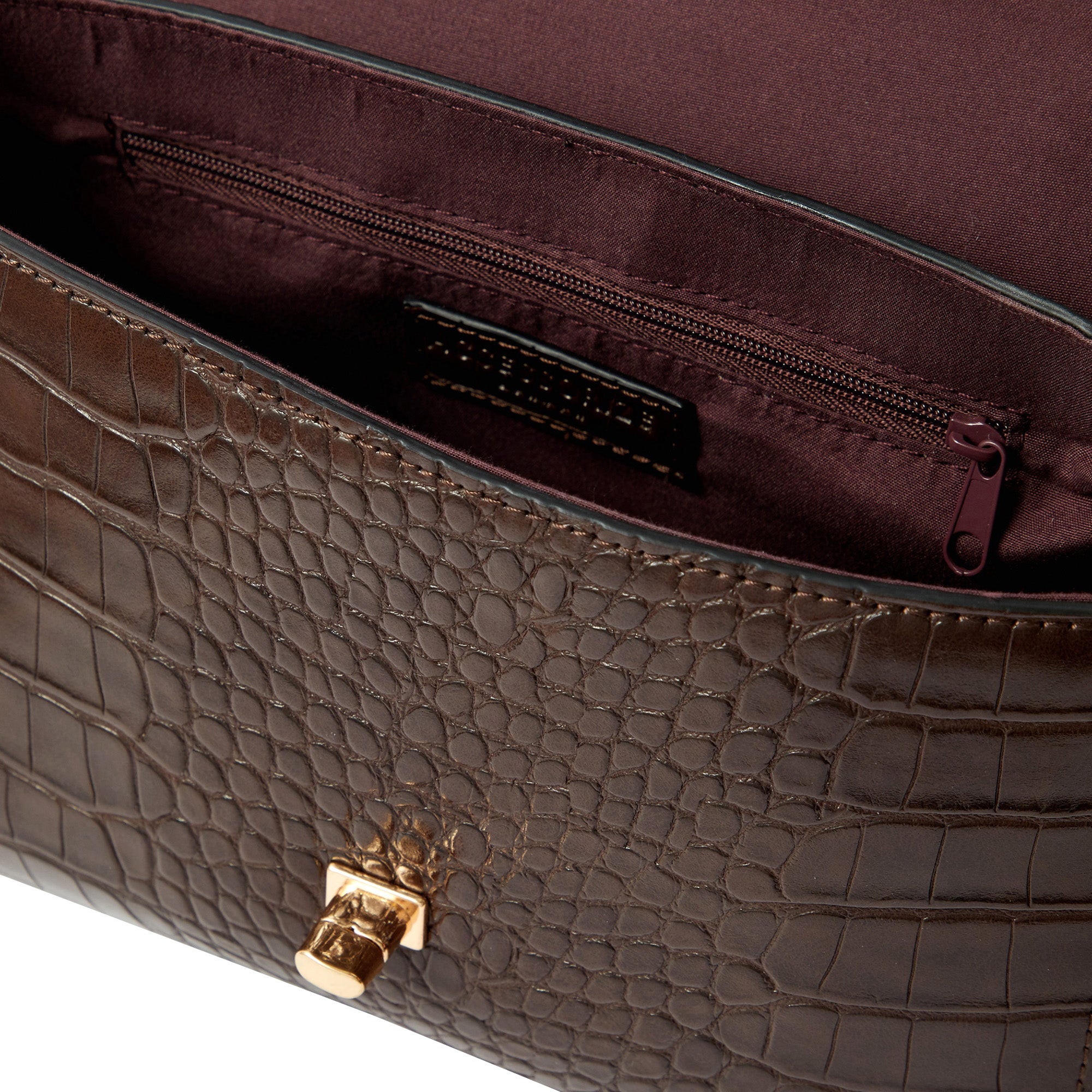 Accessorize London Women's Jessica Croc Bag Brown