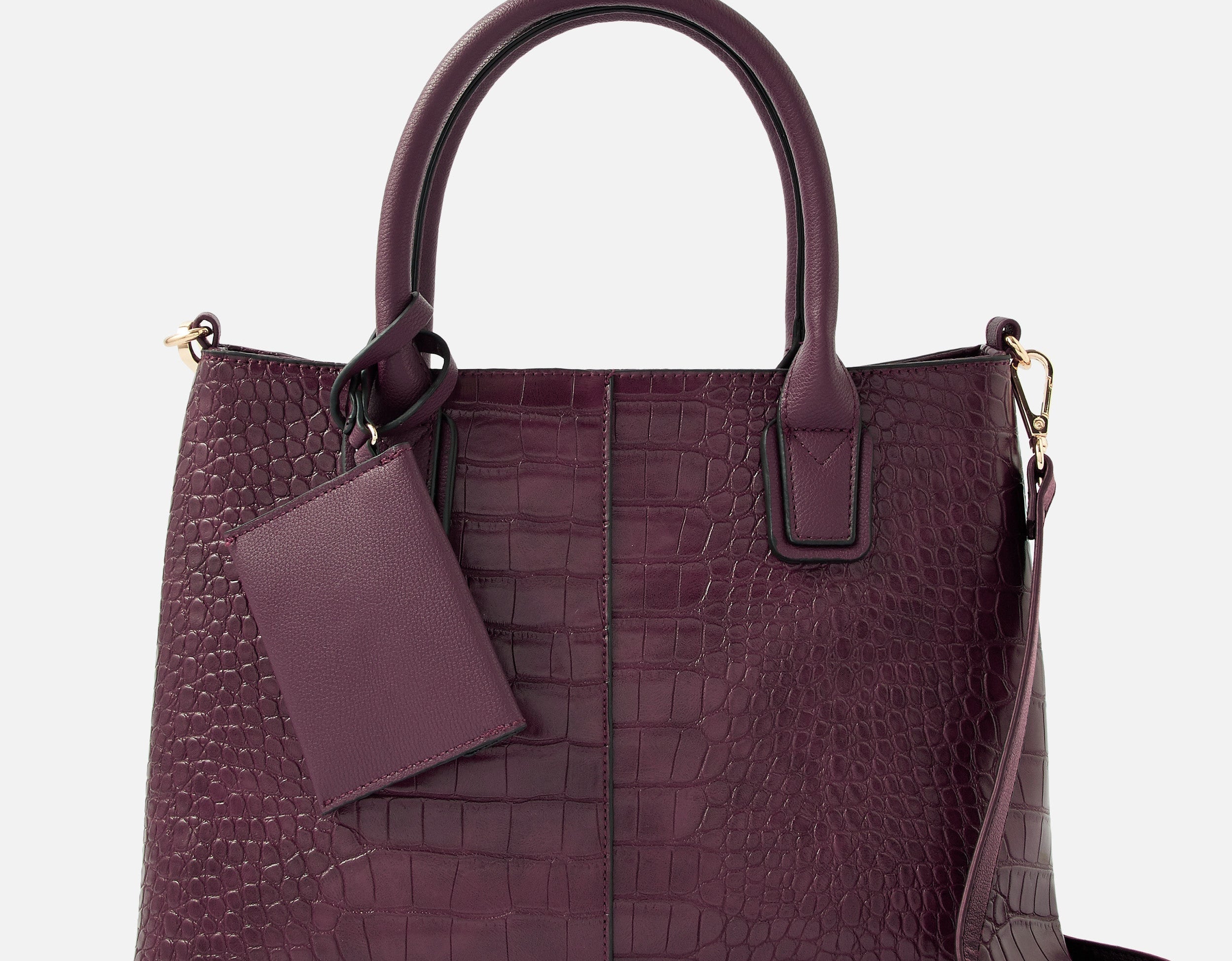 Faux Leather Burgundy Caroline Handheld Bag