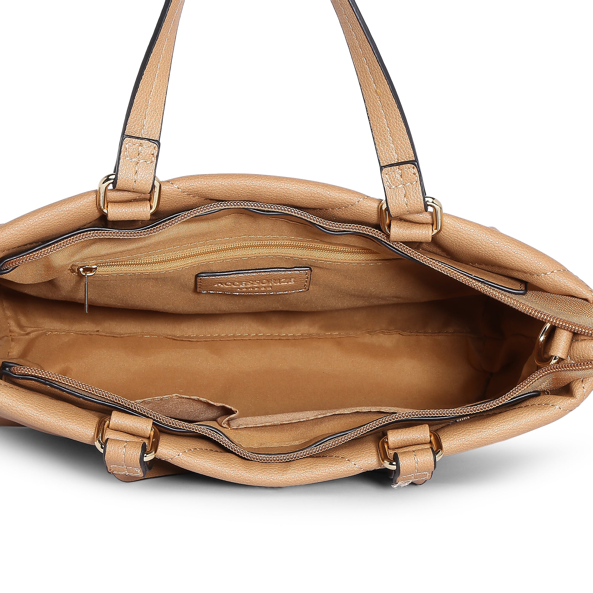 Accessorize London Women's Faux Leather Cream Kayleigh Quilted Handheld Bag