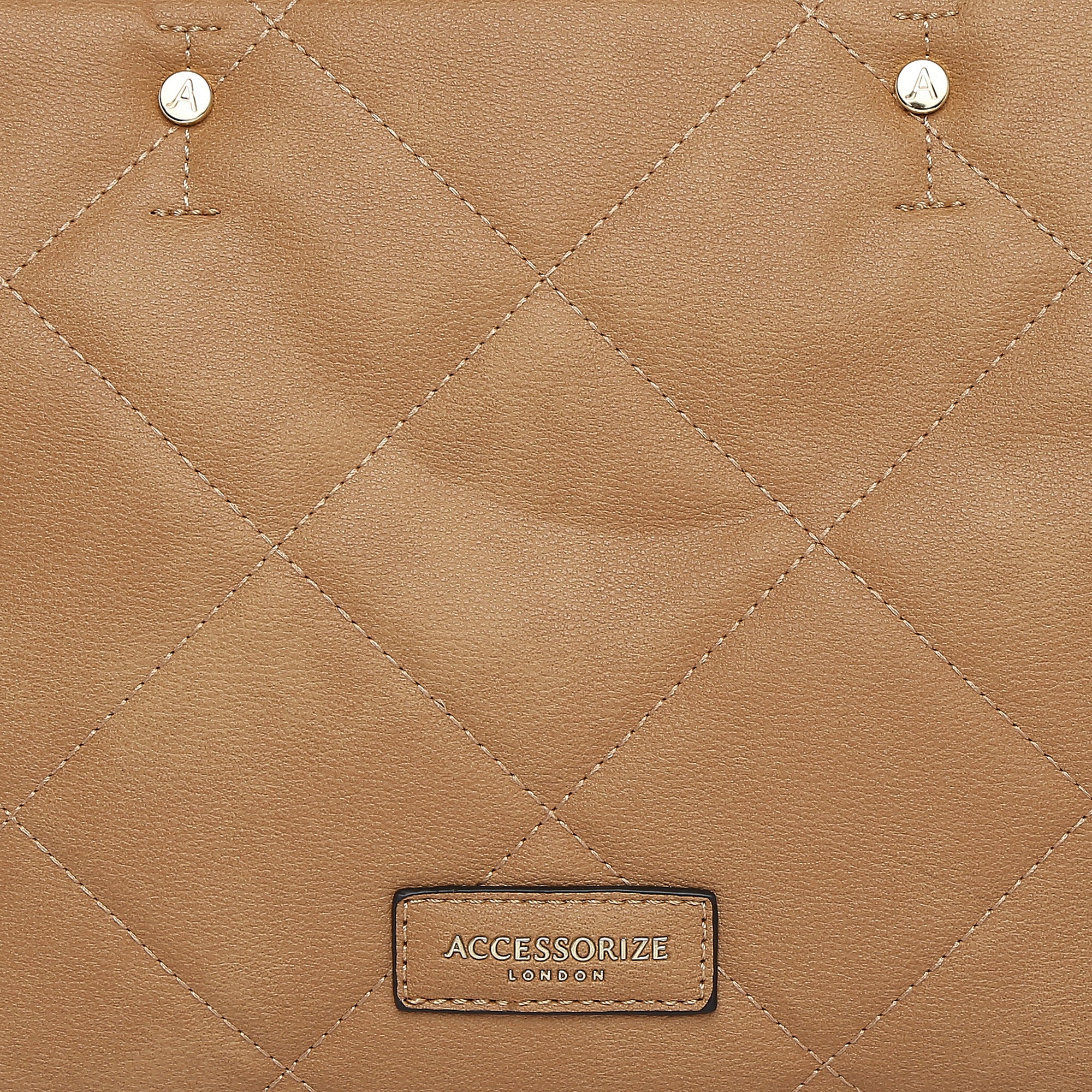 Accessorize London Women's Faux Leather Cream Kayleigh Quilted Handheld Bag