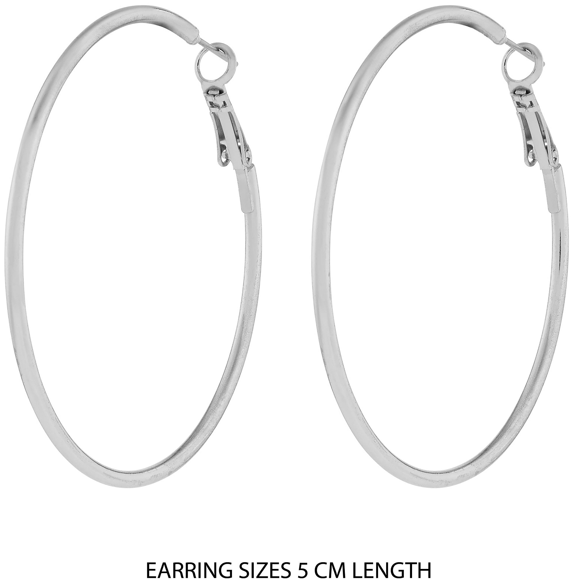 Accessorize London Women's Silver Medium Simple Hoop Earring