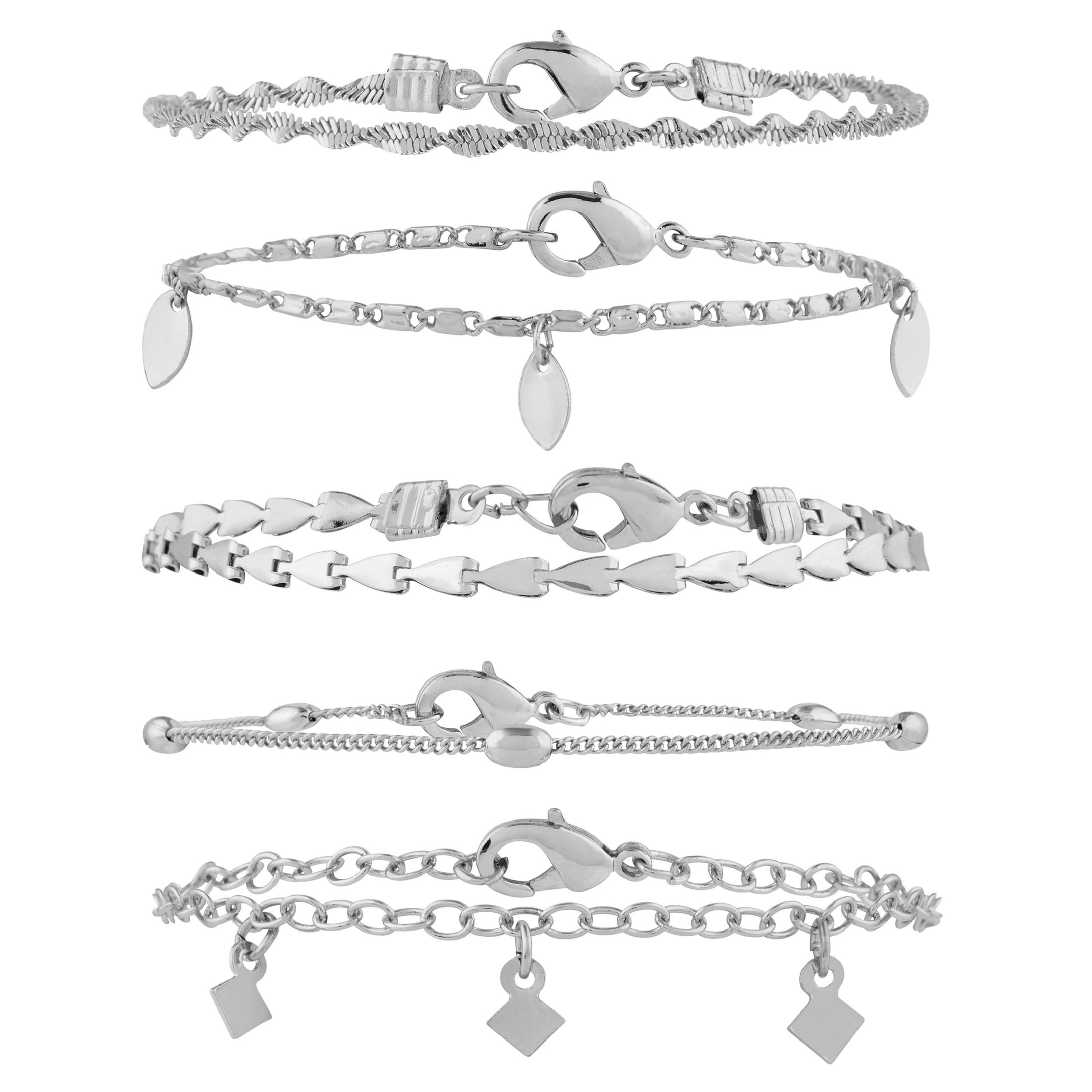 Accessorize London Women's Pack Of 5 Delicate Necklace Chain