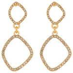 Accessorize London Women'S Gold Pave Organic Oval Short Drops Earring