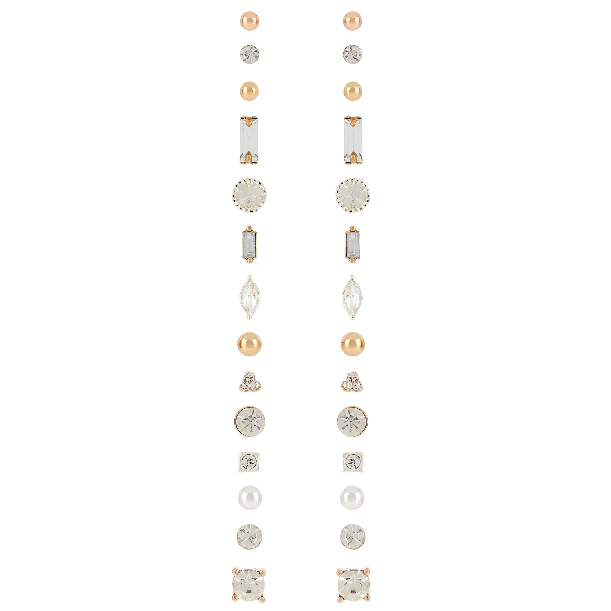 Accessorize London Women's Set Of 15 Sparkle Stone Stud Earrings