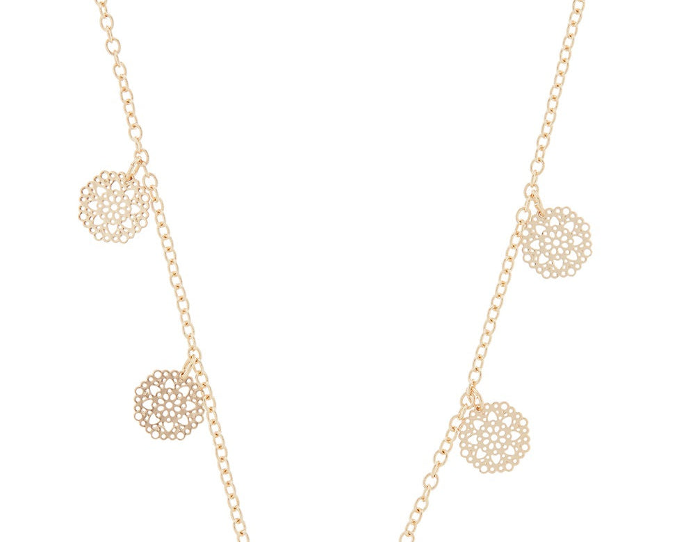 Accessorize London Women'S Gold Filigree Discy Pendant Necklace