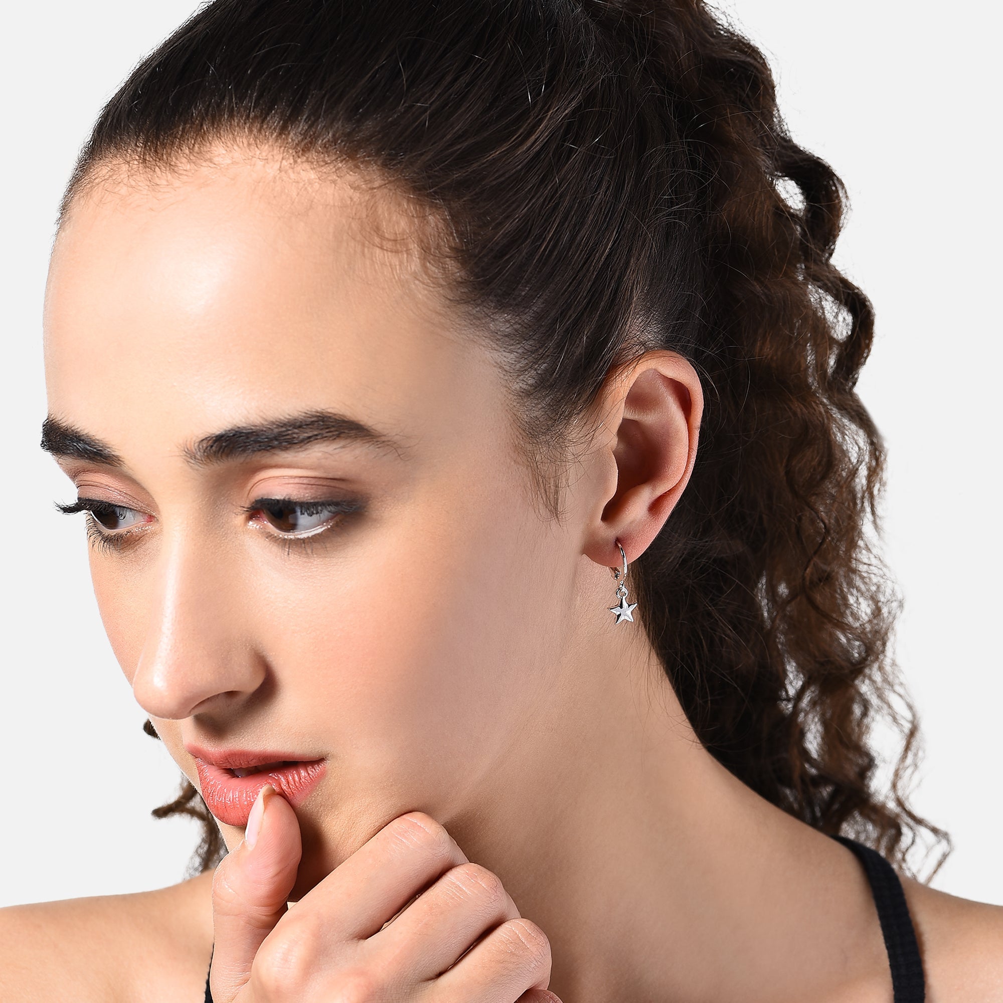 Accessorize London Women's Star Drop Huggies