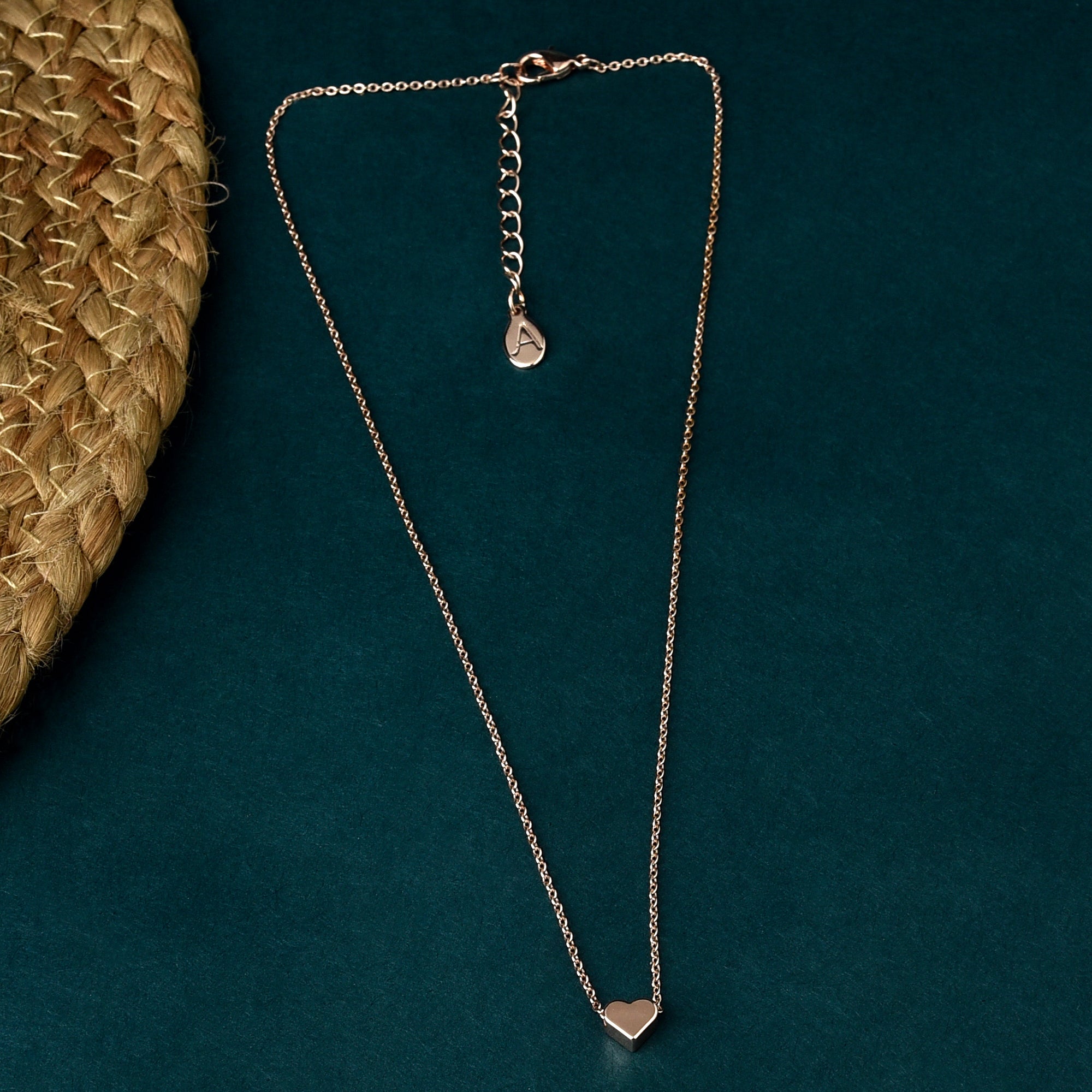 Buy Rose Gold Solid Heart Pendant Necklace Online Accessorize India