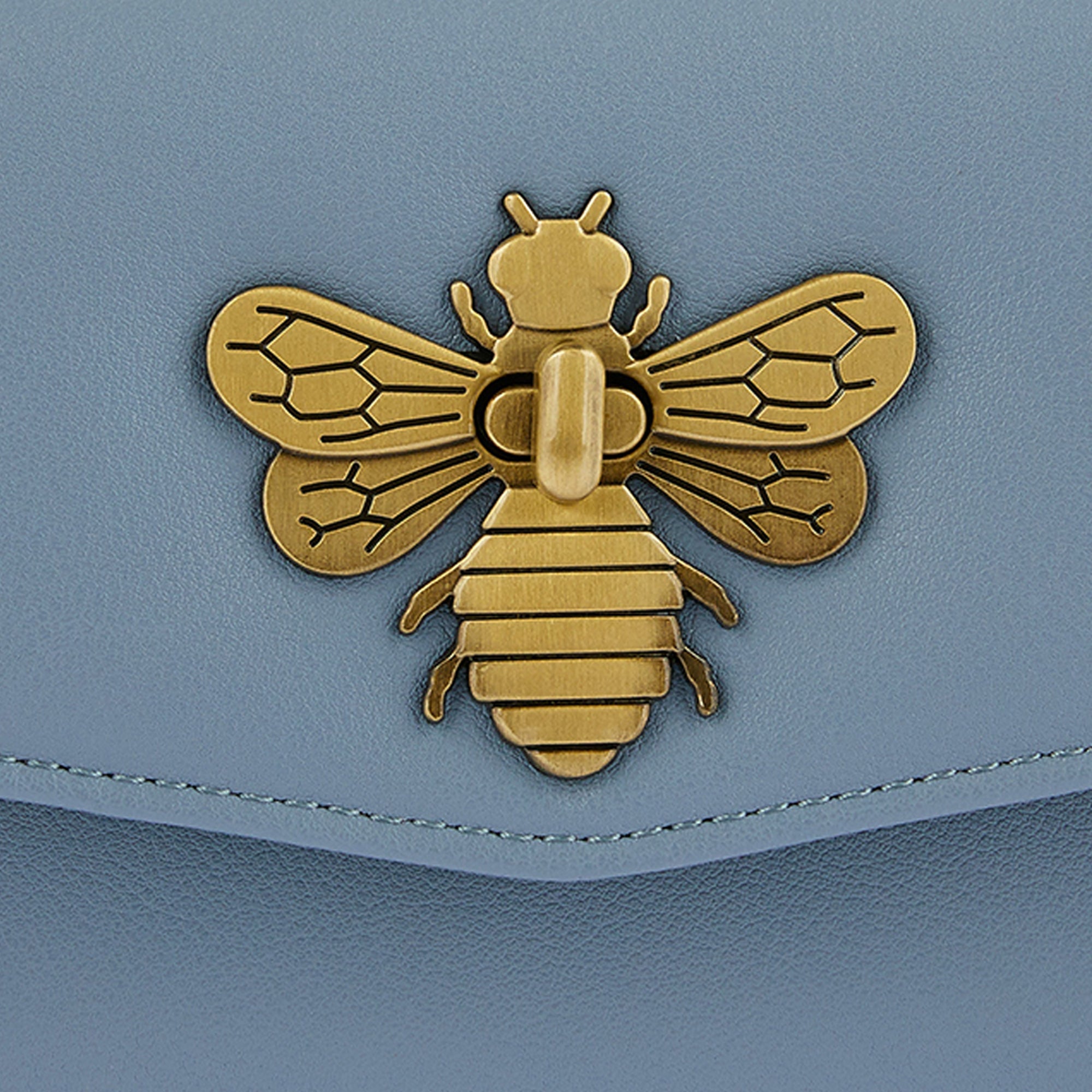 Accessorize London Women's Faux Leather Britney Bee Wallet - Blue