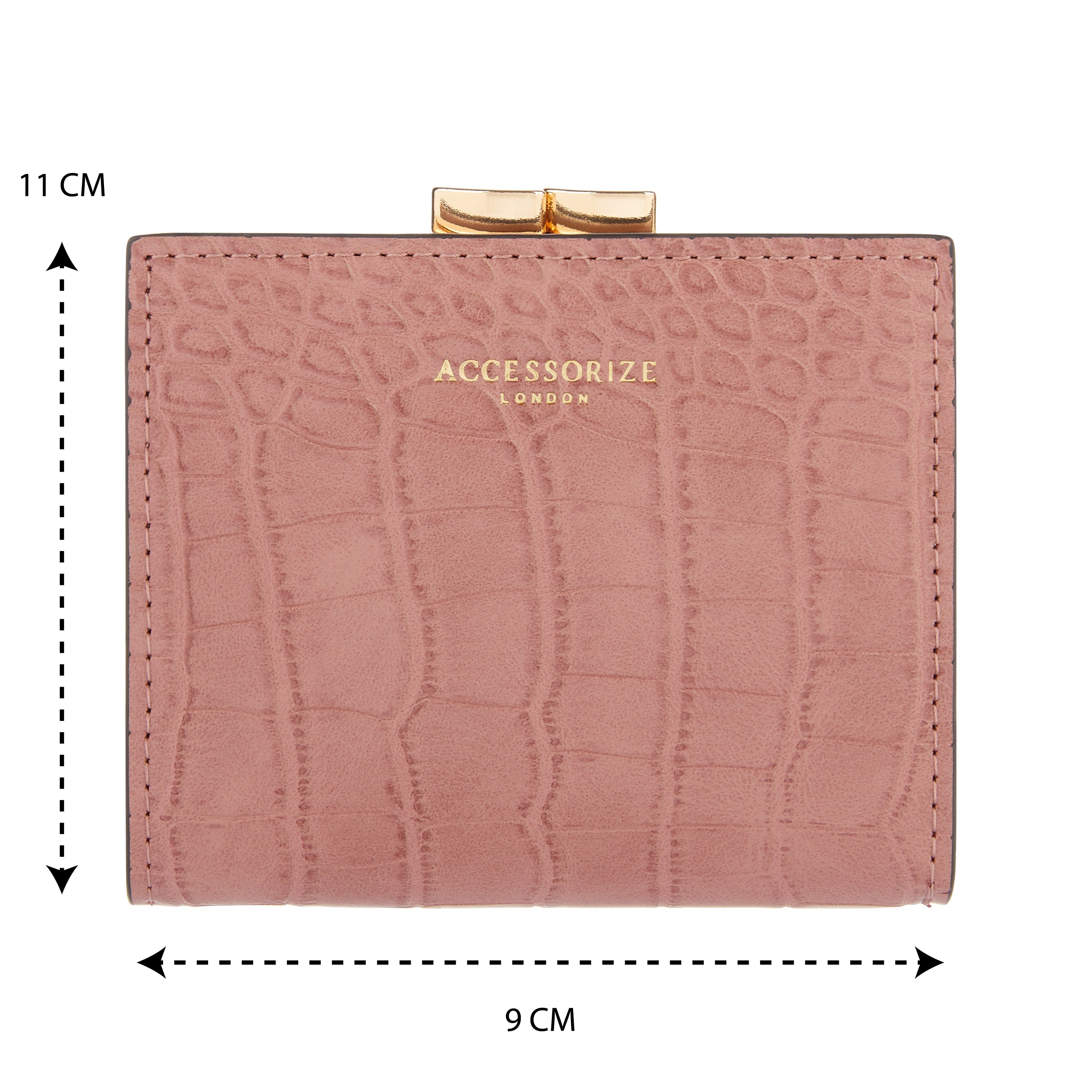 Accessorize London Women's Faux Leather Pink Clip Frame Bella Wallet