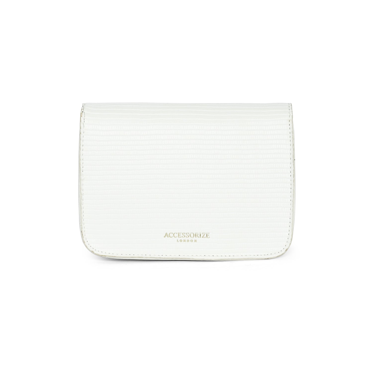 Accessorize London Women'S Faux Leather Woven Chain White Evie Sling Bag