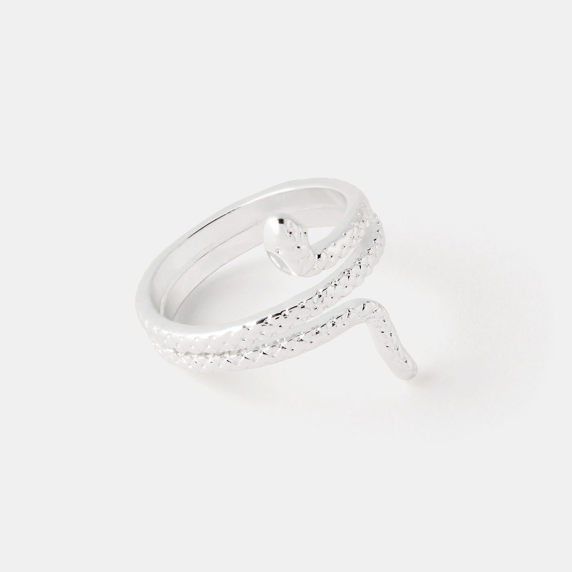 Accessorize London Women's Silver Snake Ring Medium