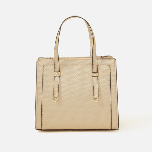 Accessorize London Women's Faux Leather Gold Metallic handheld Small Sling Bag