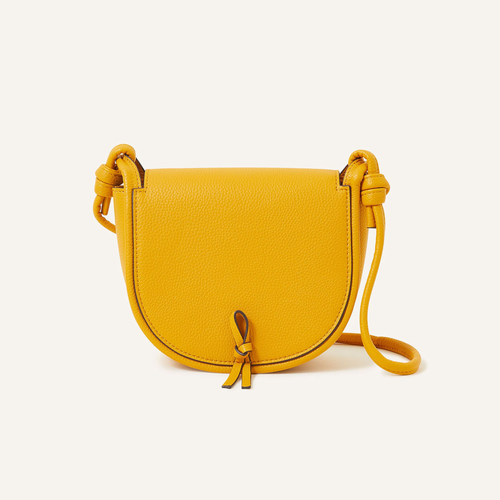 Accessorize London Yellow Knot Detail Saddle Sling Bag