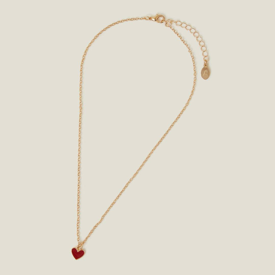 Accessorize London Women's Enamel Heart Pendant Necklace