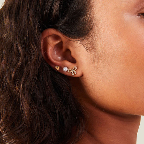 Accessorize London Women's Gold Bow Stud Earring Set Of 6