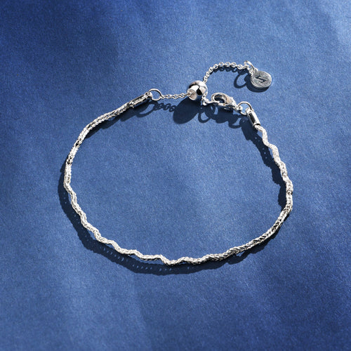 Accessorize London Women's Sterling Silver-Plated Wiggle Chain Bracelet