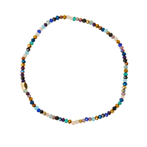 Accessorize London Women's Z Real Gold Plated Beaded Multi Semi Precious Stretch Bracelet