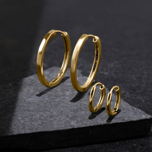 Accessorize London Women's Z Real Gold Plated Basic Hoop Earrings Pack Of 2