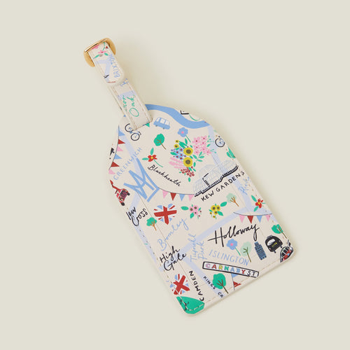 Multi-Color London Map Luggage Tag