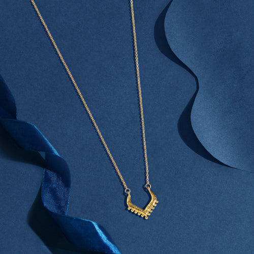 Accessorize London Women's Z Real Gold Plated Sparkle V-pendant Necklace