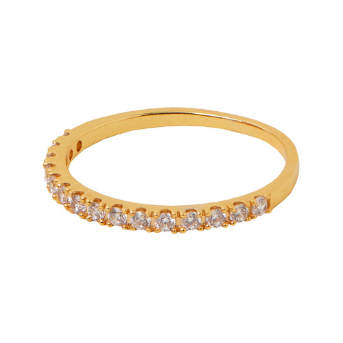 Accessorize London Women's Z Real Gold Plated  Eternity Band Ring  - LARGE
