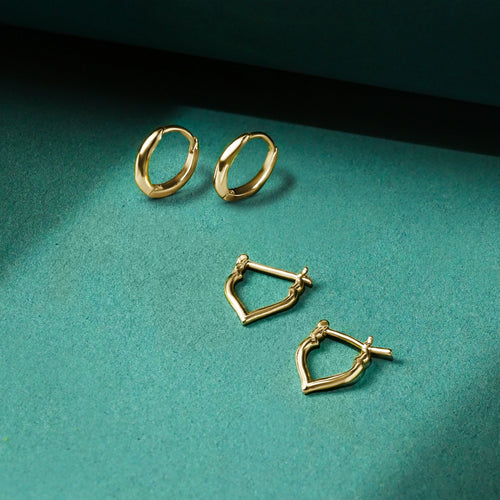 Accessorize London Women's Z Real Gold Plated Hoop Earrings 2-pack